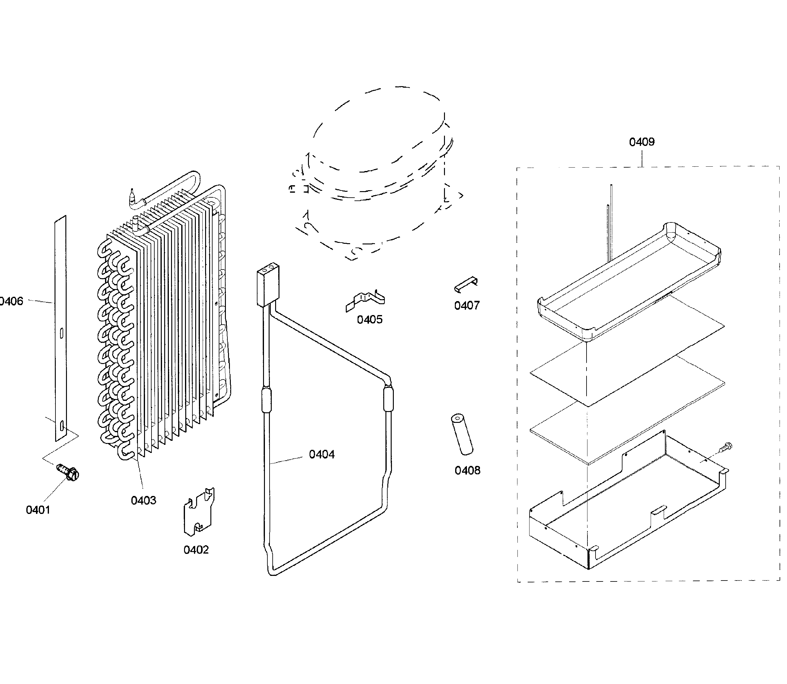 Thermador KBUDT4255E/04 evaporator diagram