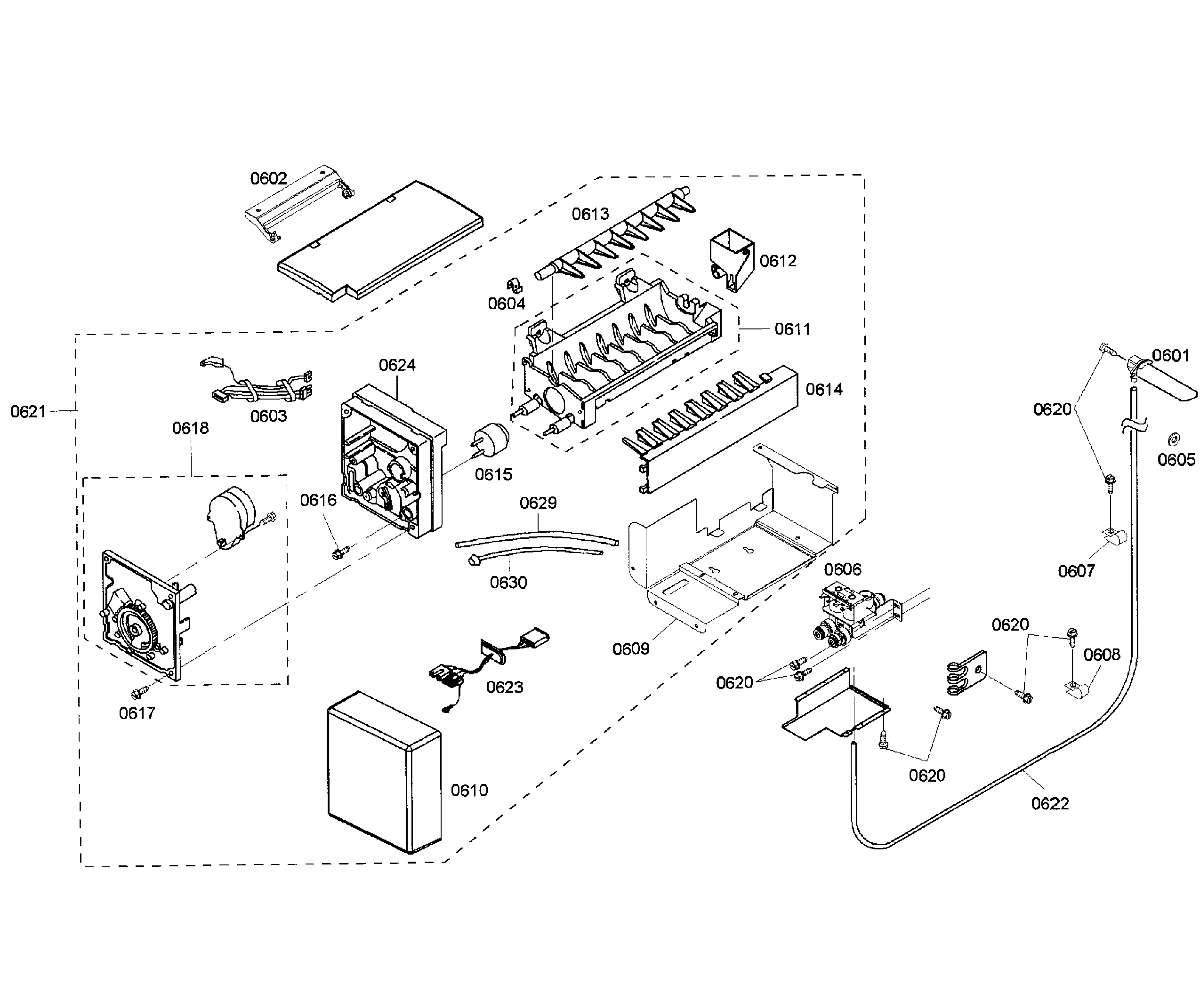 Thermador KBUDT4255E/04 icemaker diagram