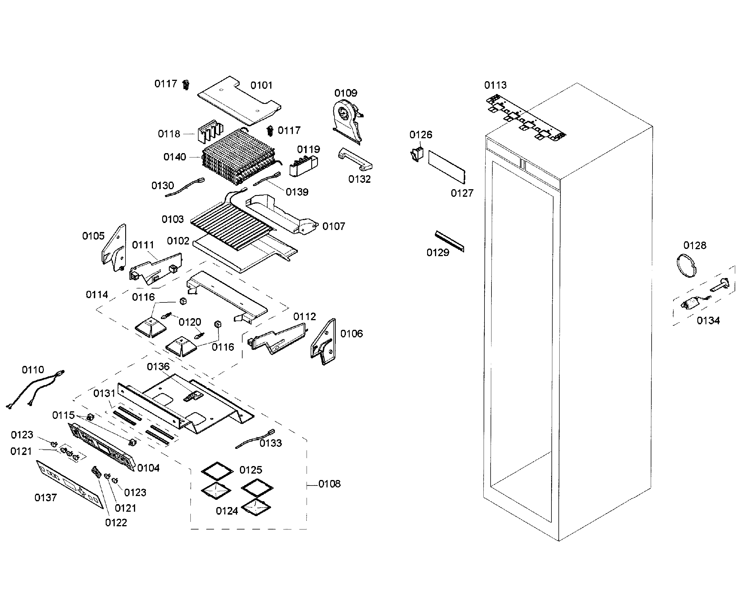 Thermador T18ID80NLP/04 cabinet parts diagram