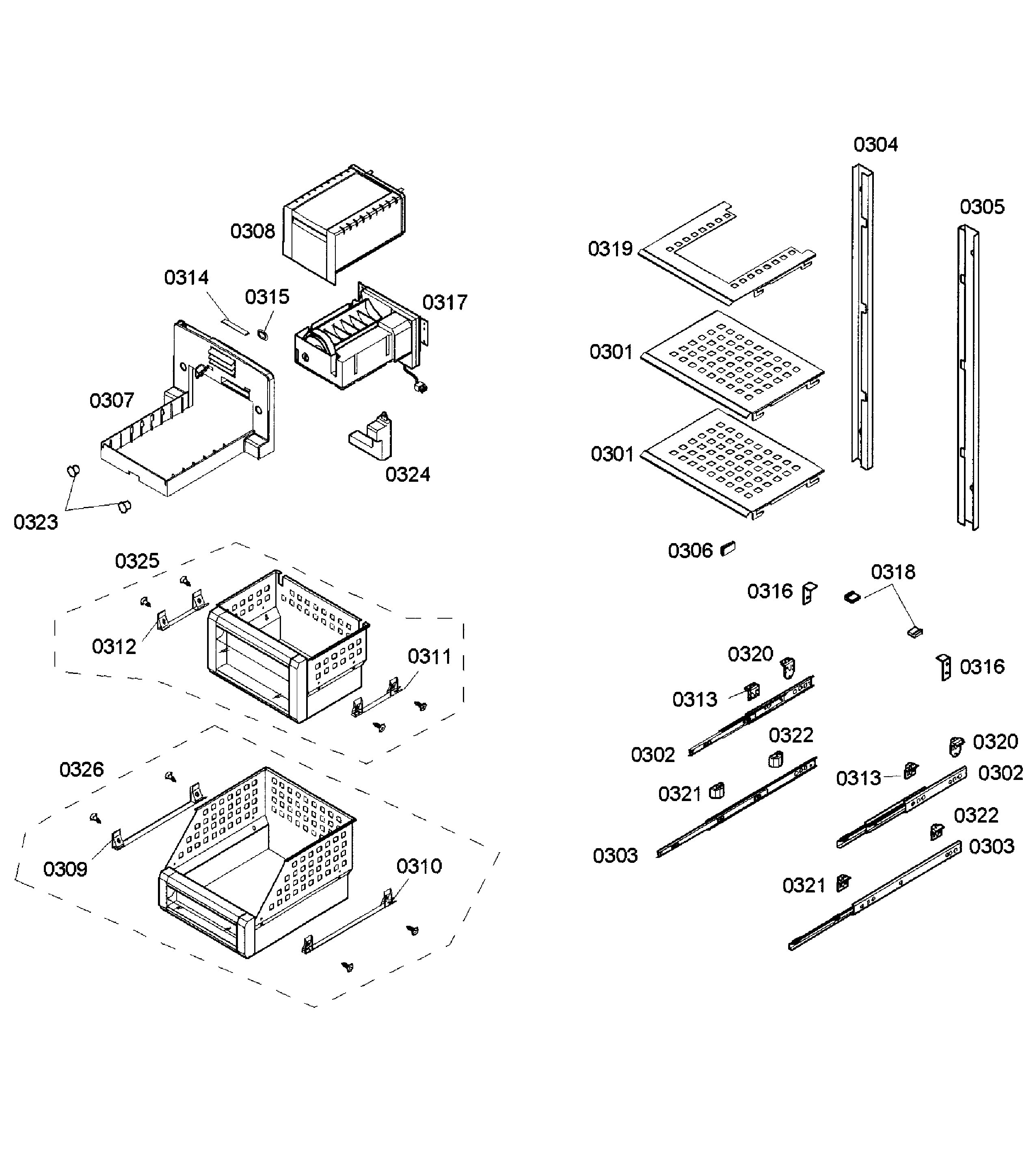 Thermador T18ID80NLP/12 shelfs diagram
