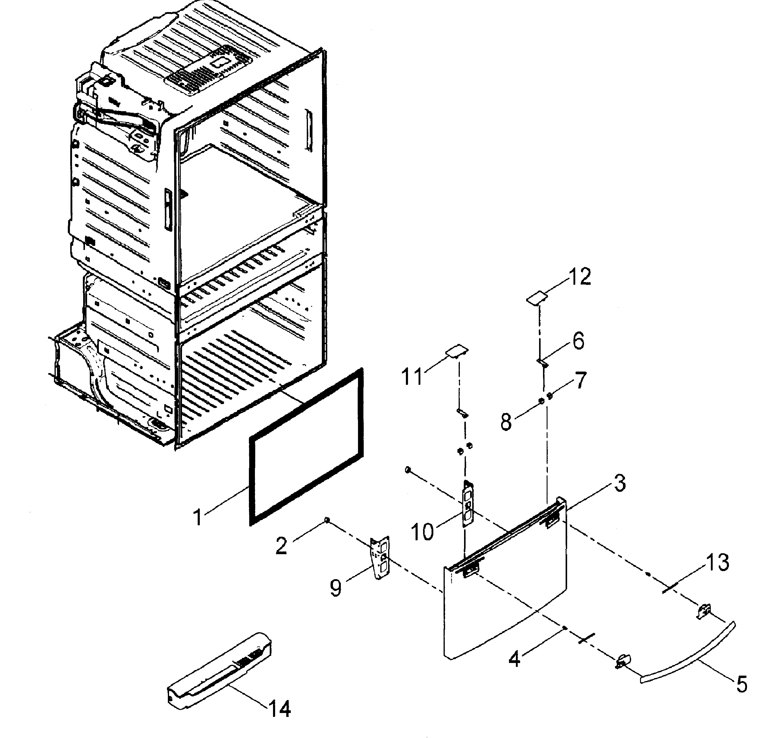 Samsung RF4267HABP/XAA-00 freezer door diagram