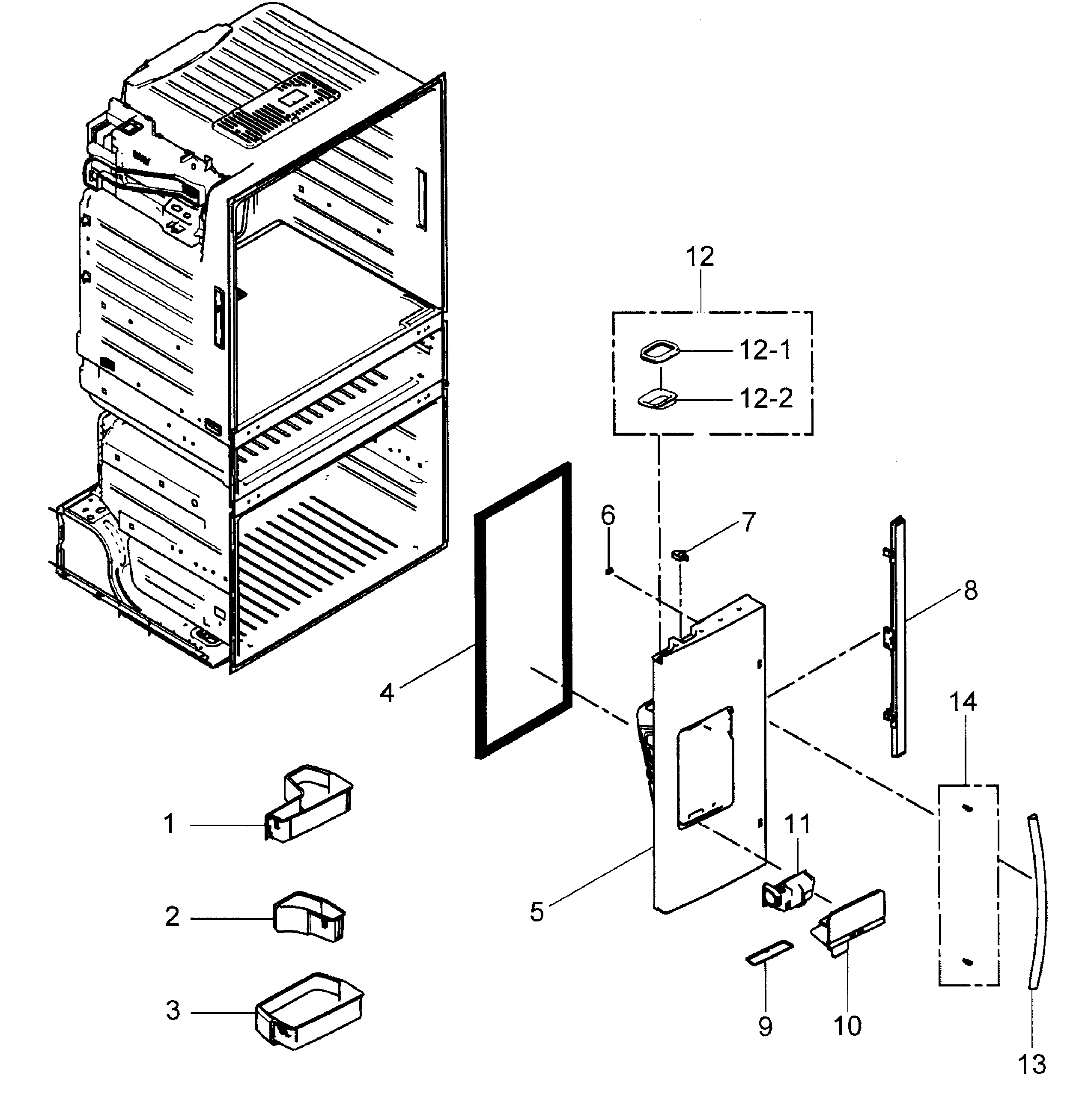 Samsung RF4267HARS/XAA-00 left door diagram