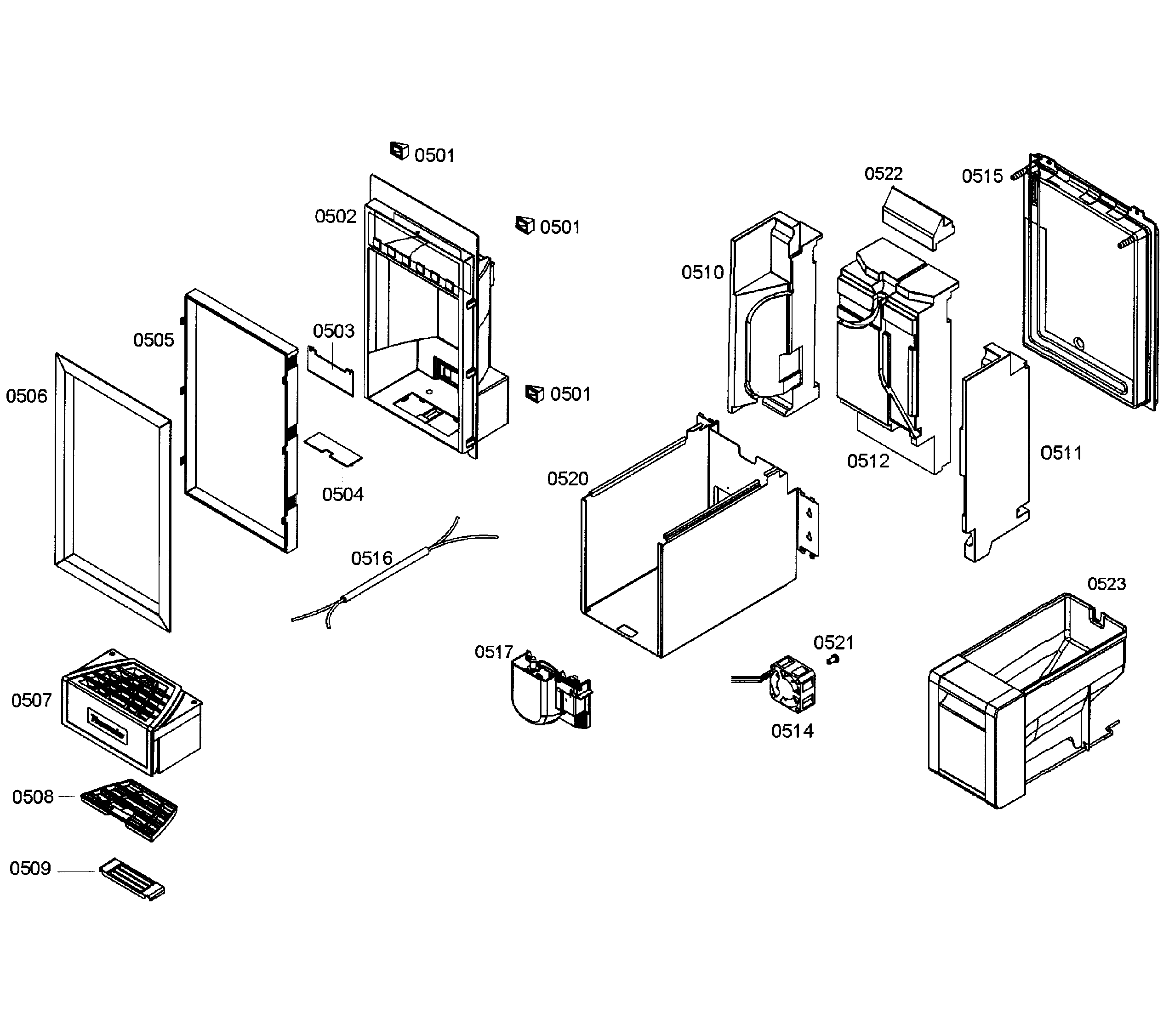 Thermador T18ID80NRP/15 dispenser diagram