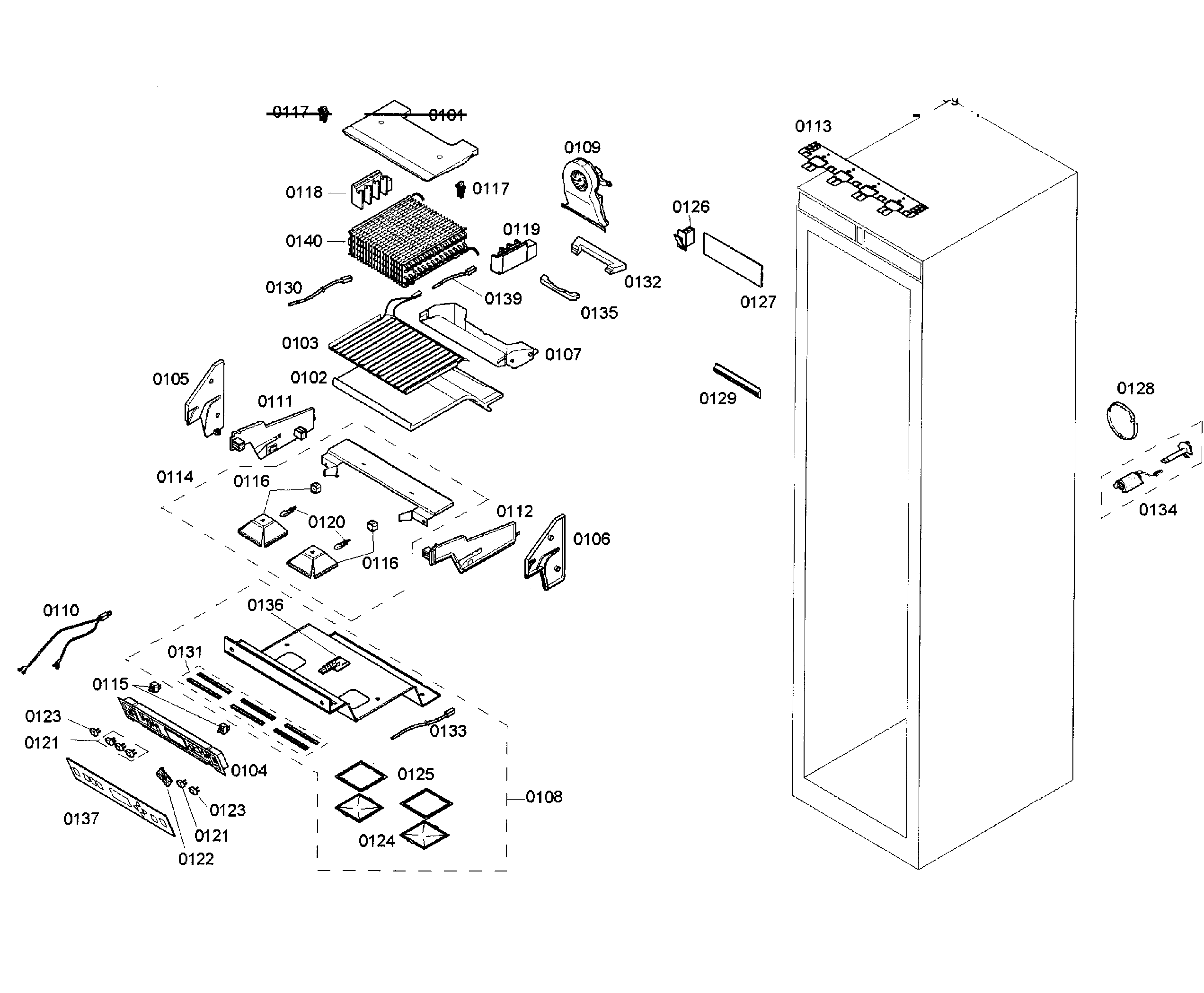 Thermador T24ID80NRP/19 cabinet parts diagram