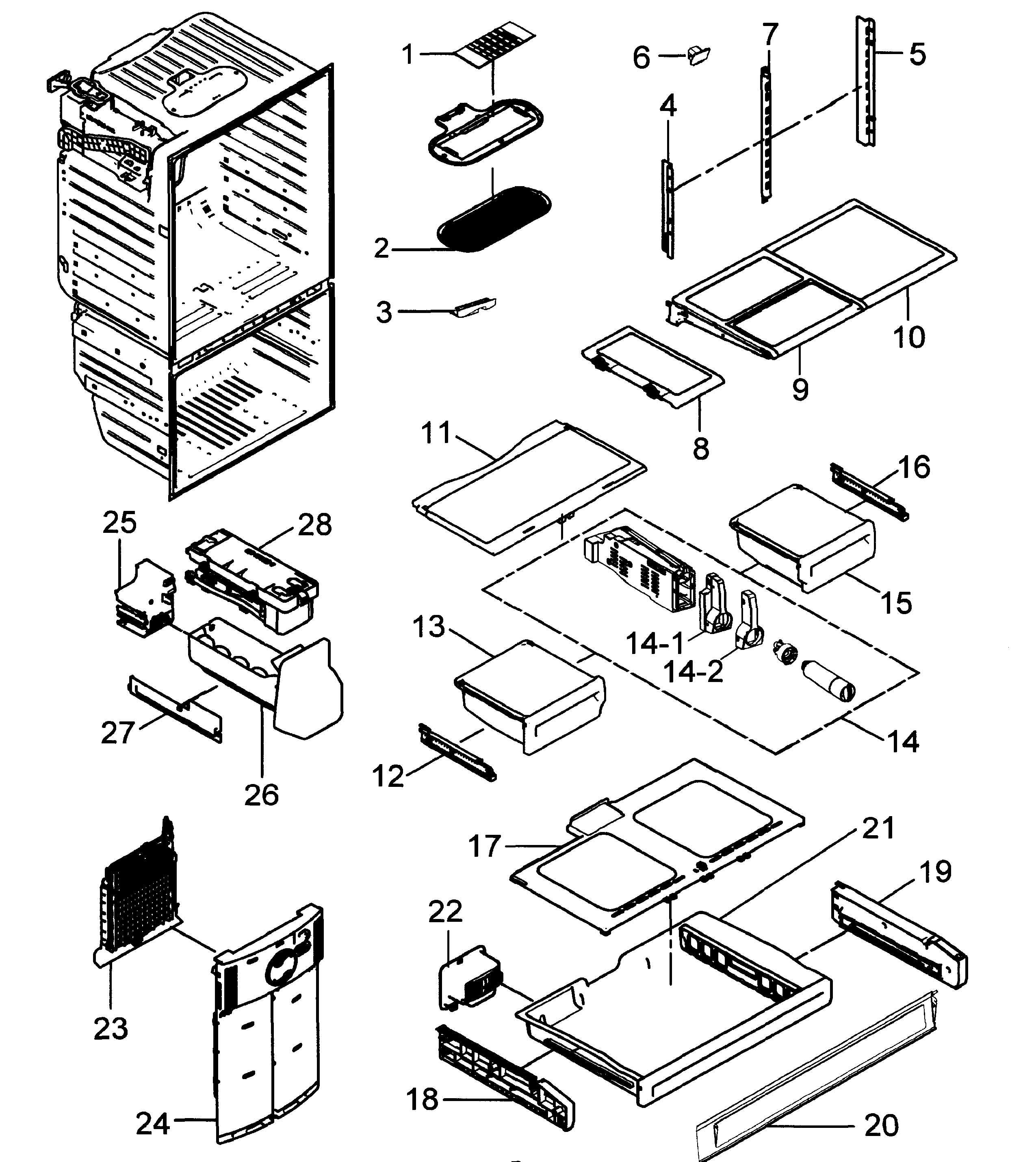 Samsung RFG298HDRS/XAA-00 refrigerator diagram