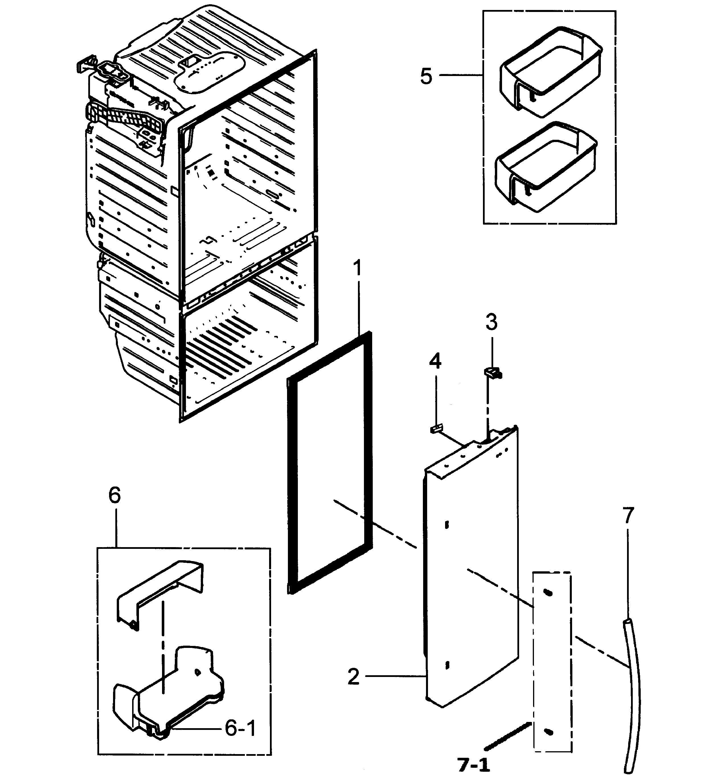 Samsung RFG298HDRS/XAA-00 right door diagram