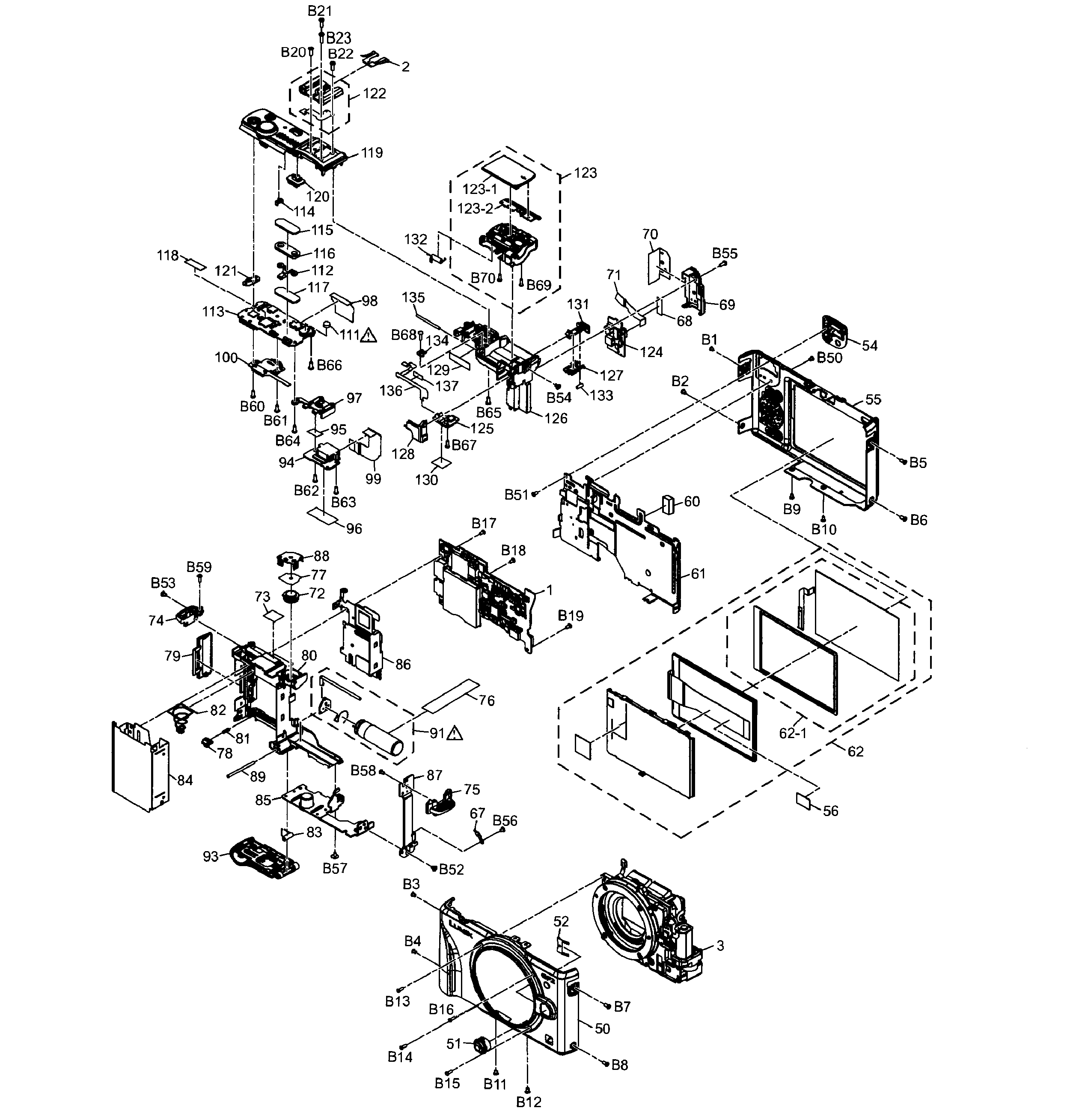 Panasonic DMC-GF2CK cabinet parts diagram