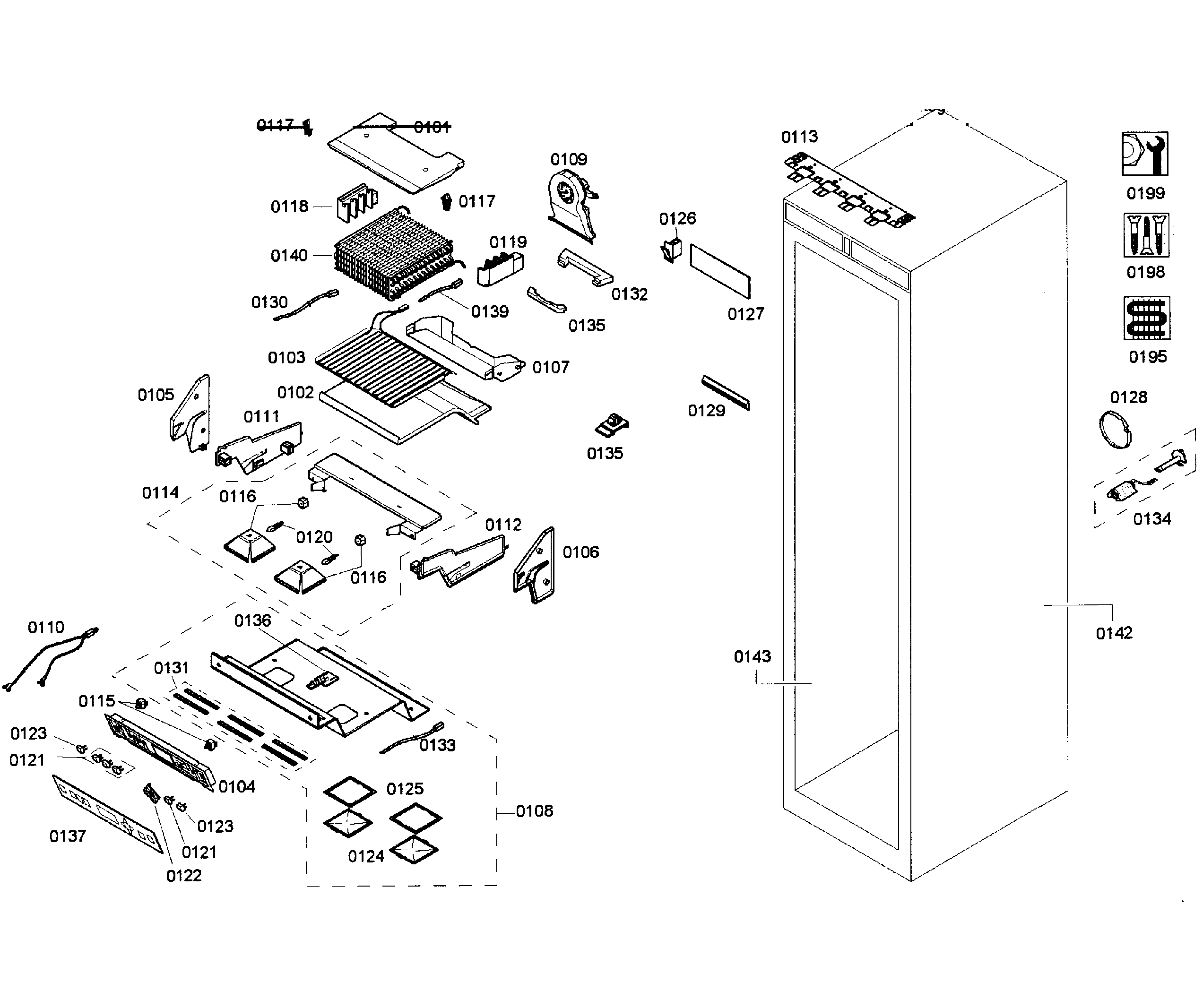 Thermador T24ID80NLP/39 cabinet parts diagram