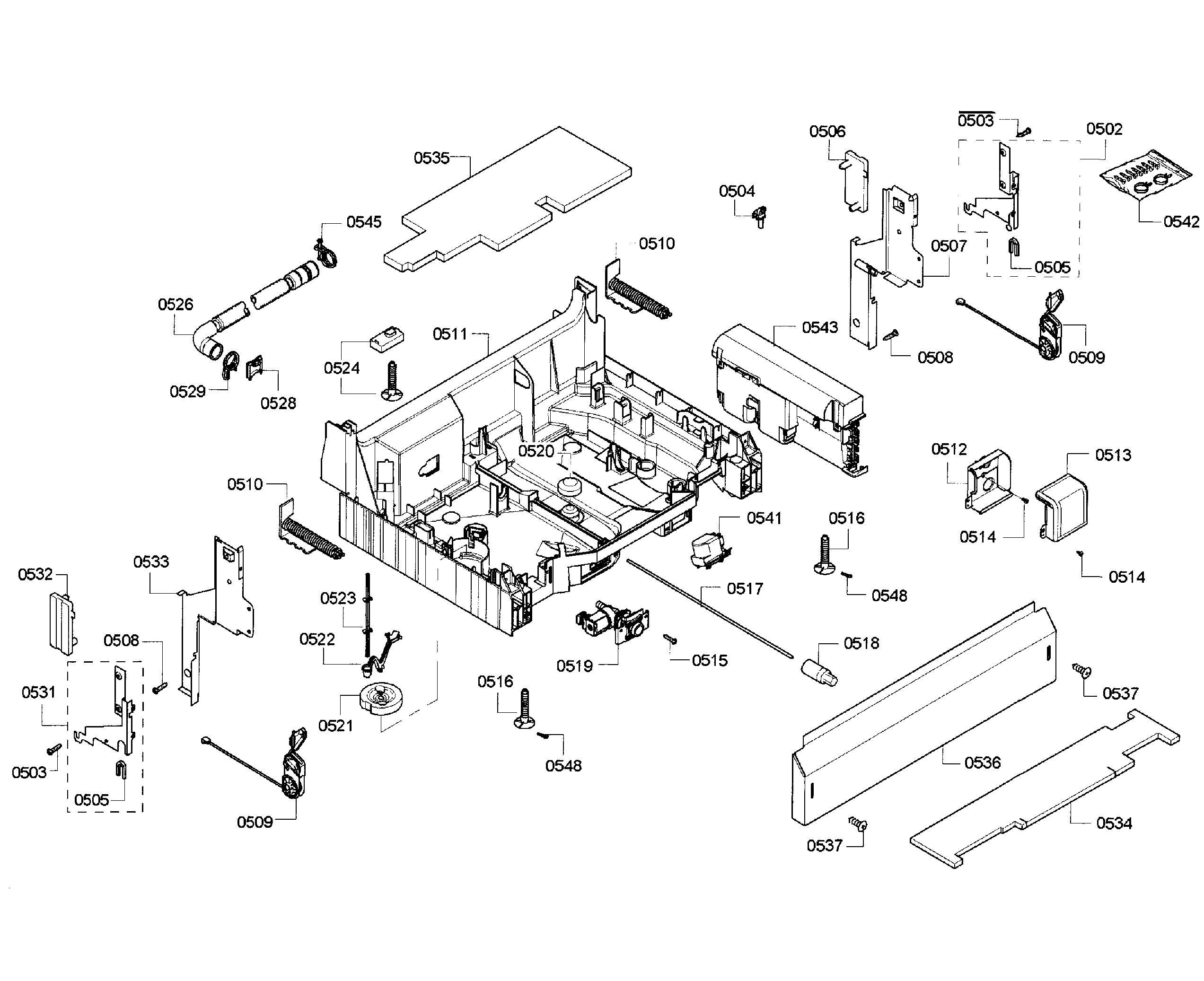 Bosch SHX65P06UC/63 base assy diagram