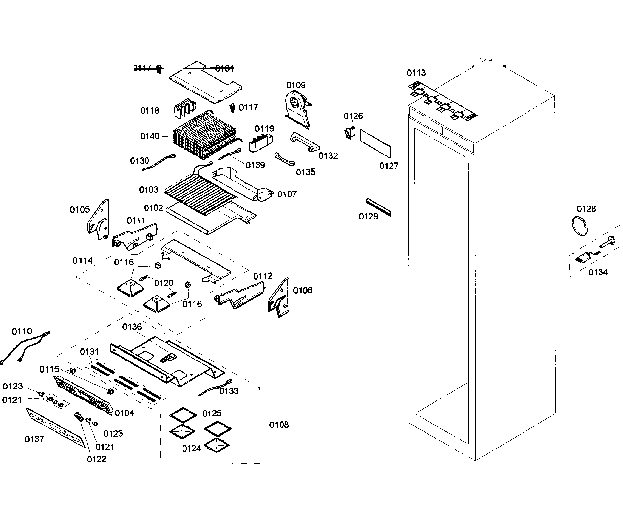 Thermador T24ID80NRP/99 cabinet parts diagram
