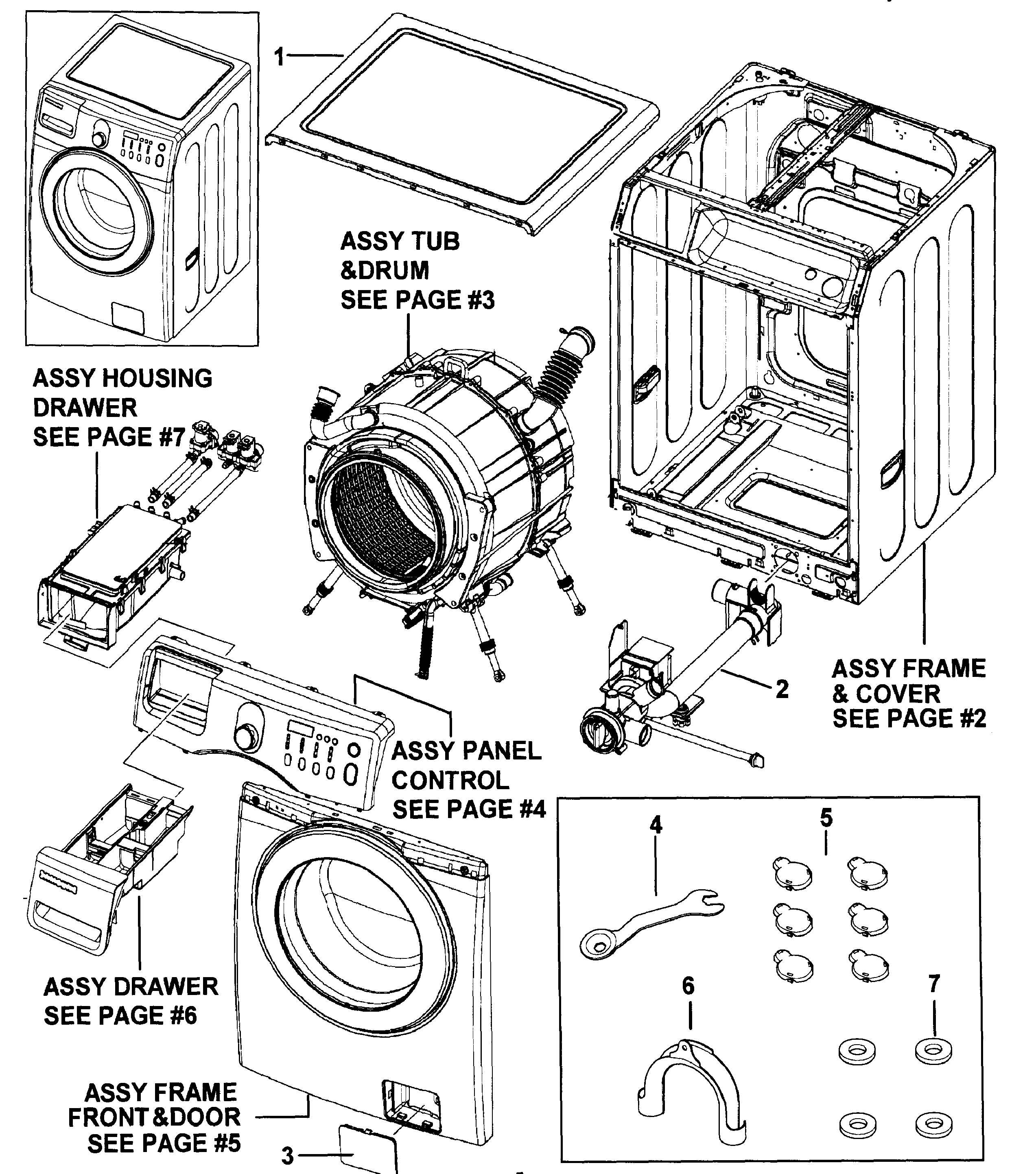 Samsung WF209ANW/XAA-00 main assy diagram