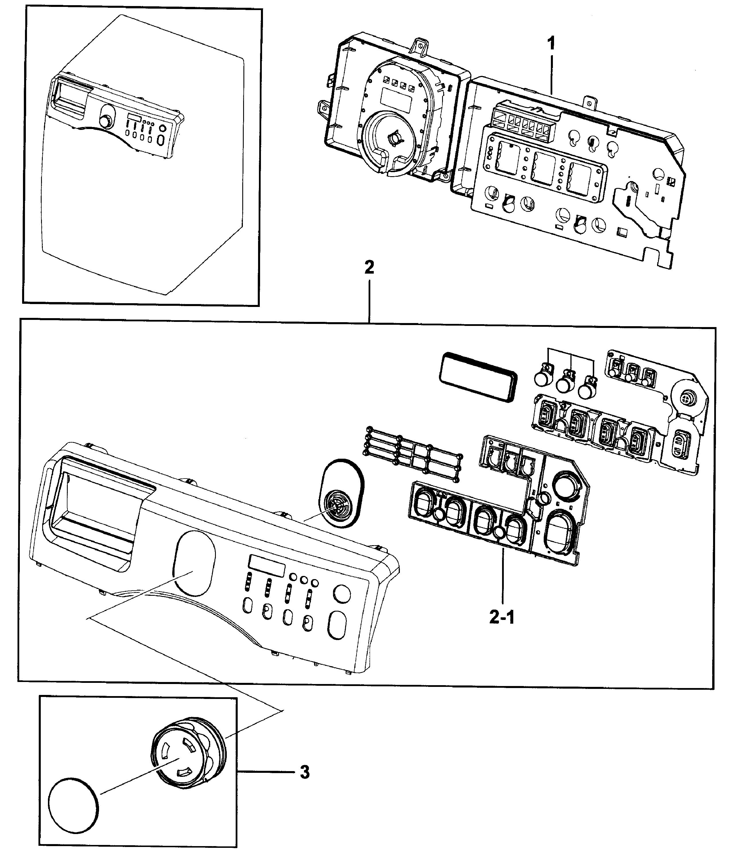 Samsung WF209ANW/XAA-00 control panel diagram