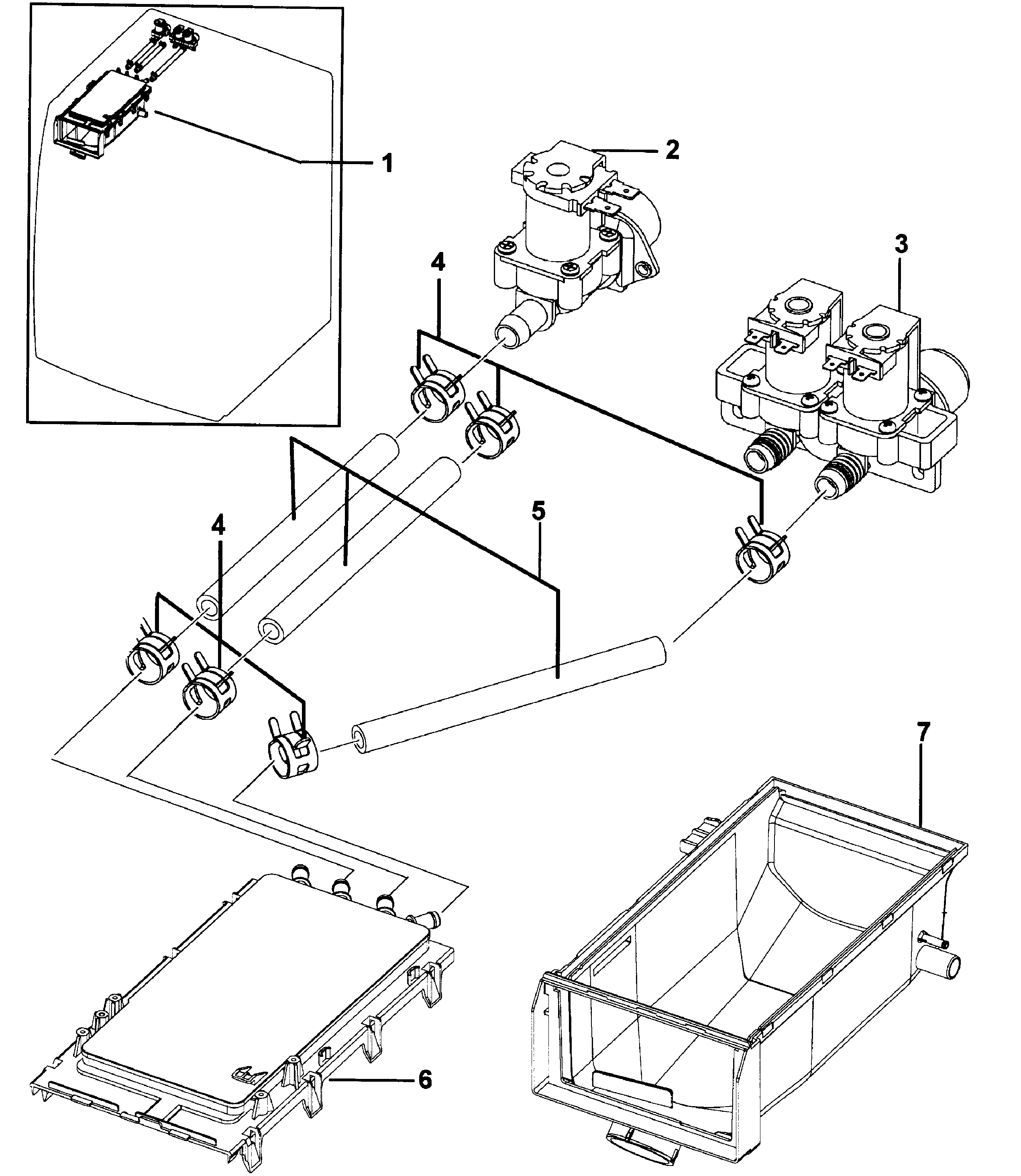 Samsung WF209ANW/XAA-00 drawer housing diagram