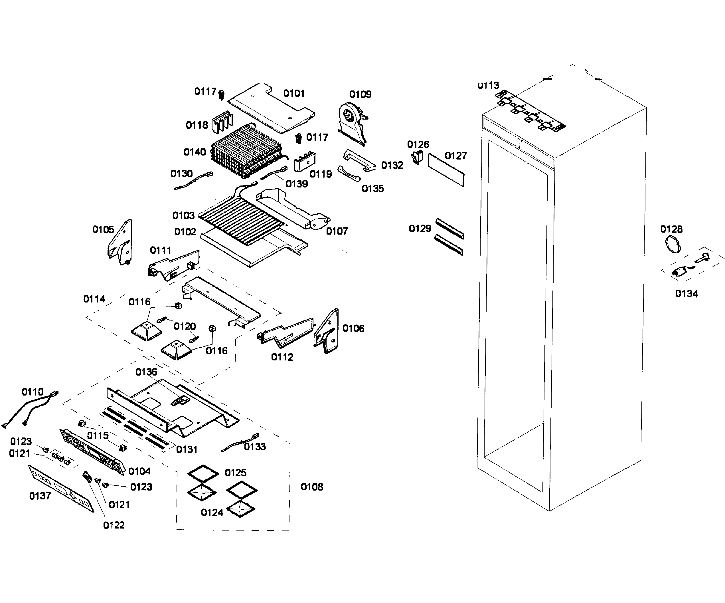 Thermador T24IF70NSP/03 cabinet parts diagram