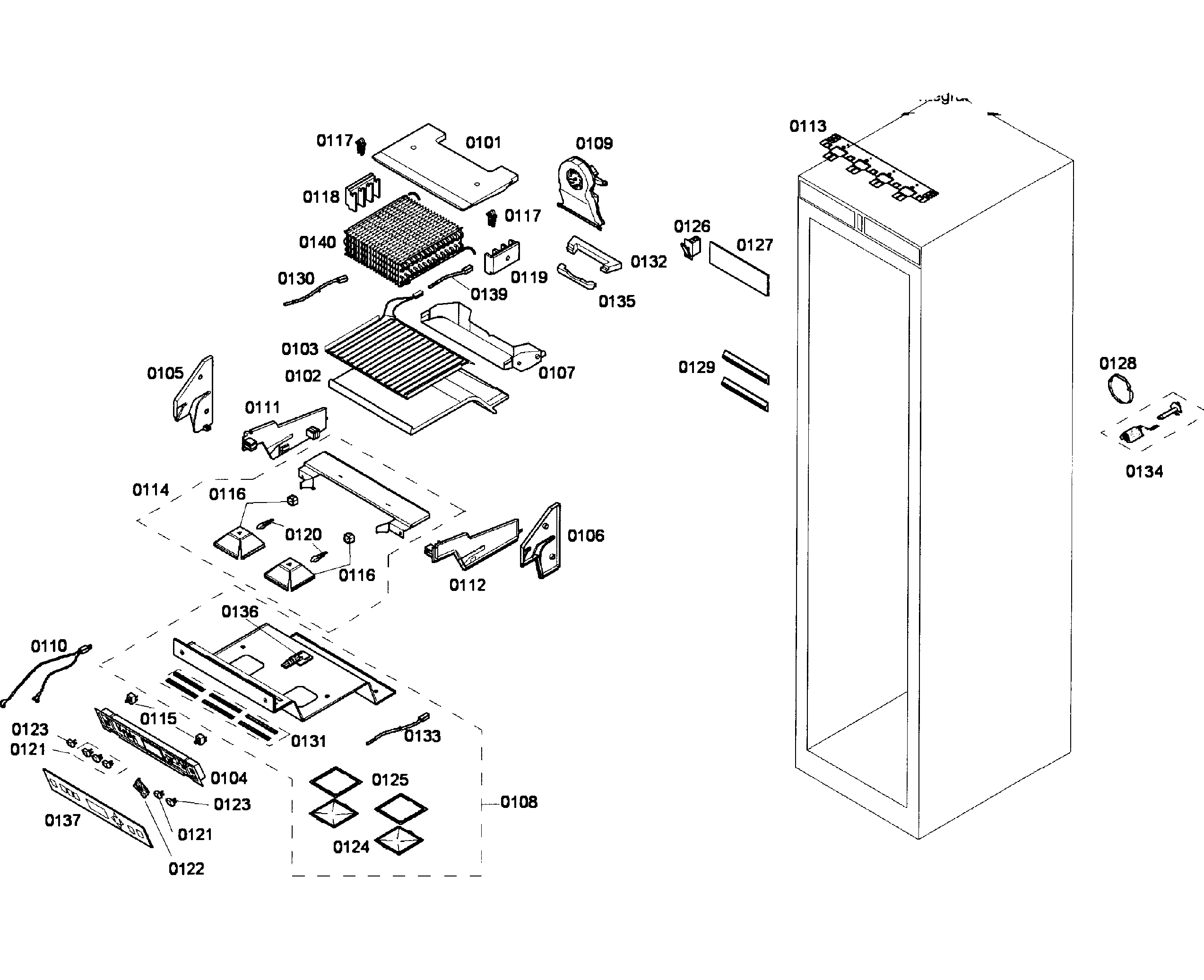 Thermador T24IF70NSP/28 cabinet parts diagram