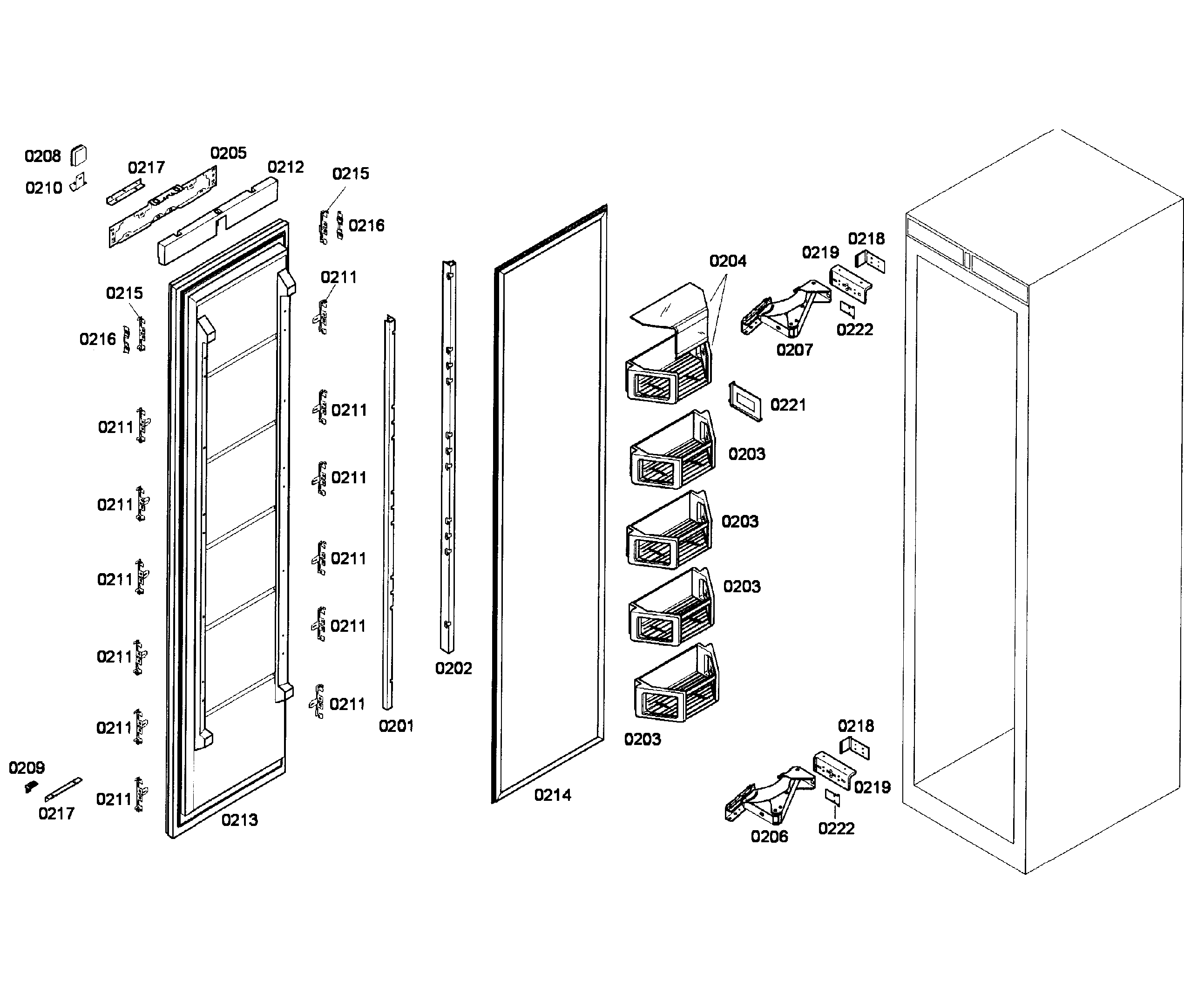 Thermador T24IF70NSP/28 door assy diagram