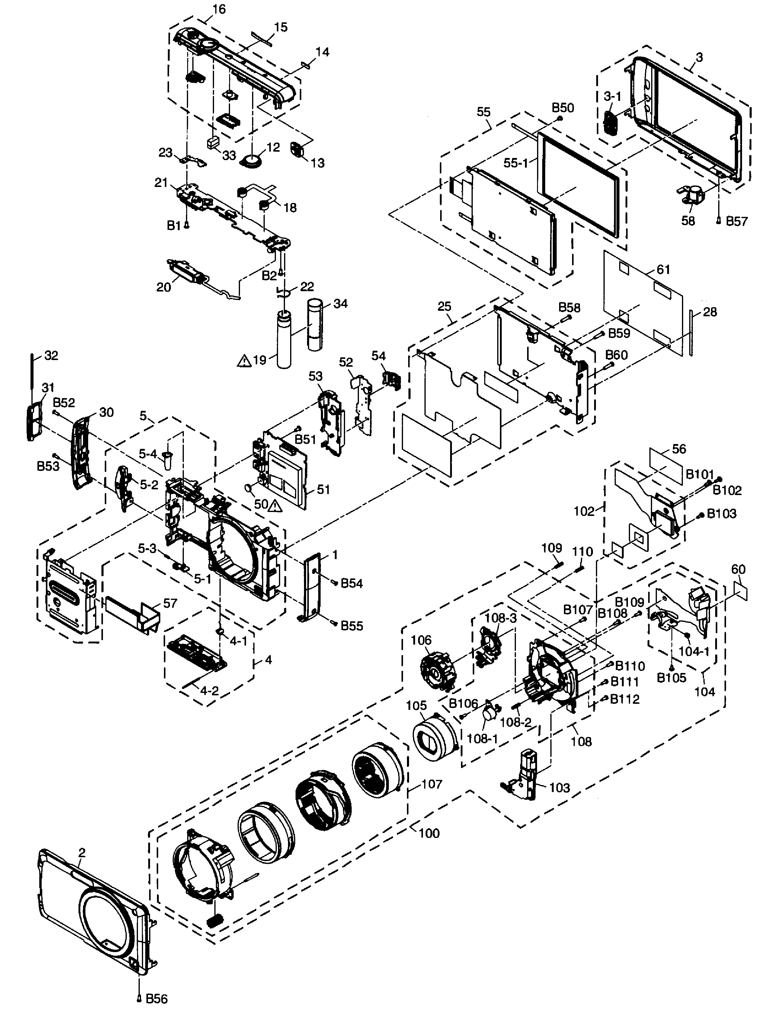 Panasonic DMC-FX700PK cabinet parts diagram