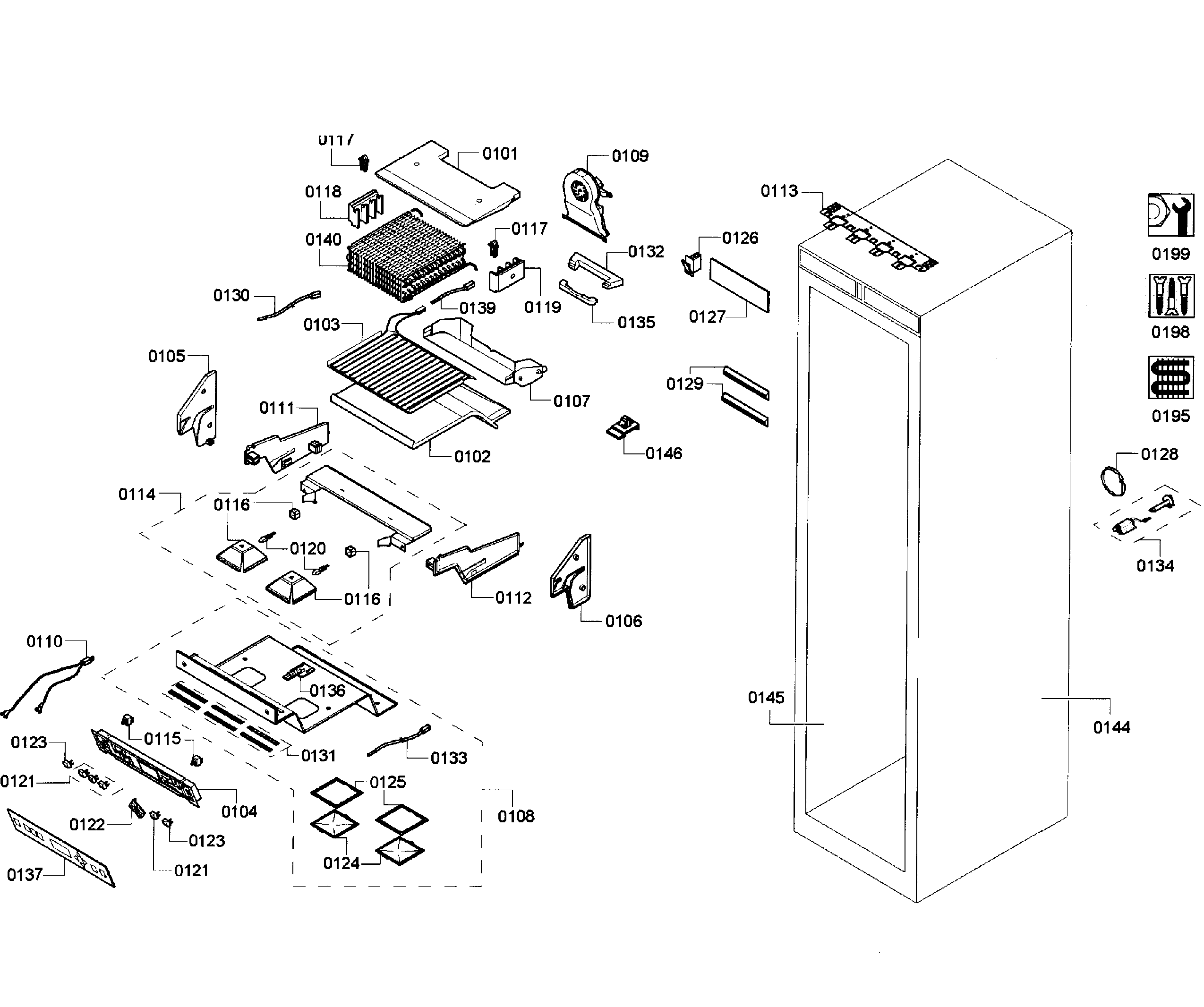 Thermador T24IF70NSP/46 cabinet parts diagram
