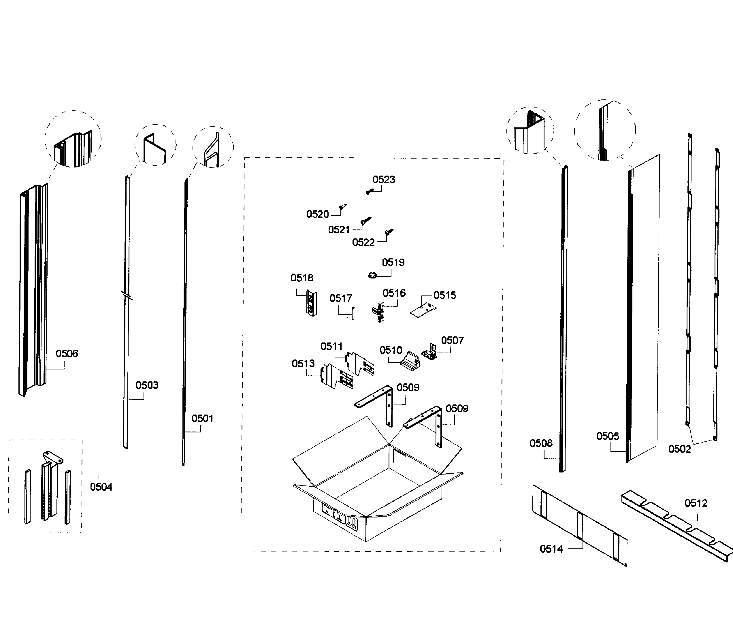 Thermador T24IF70NSP/47 framing diagram