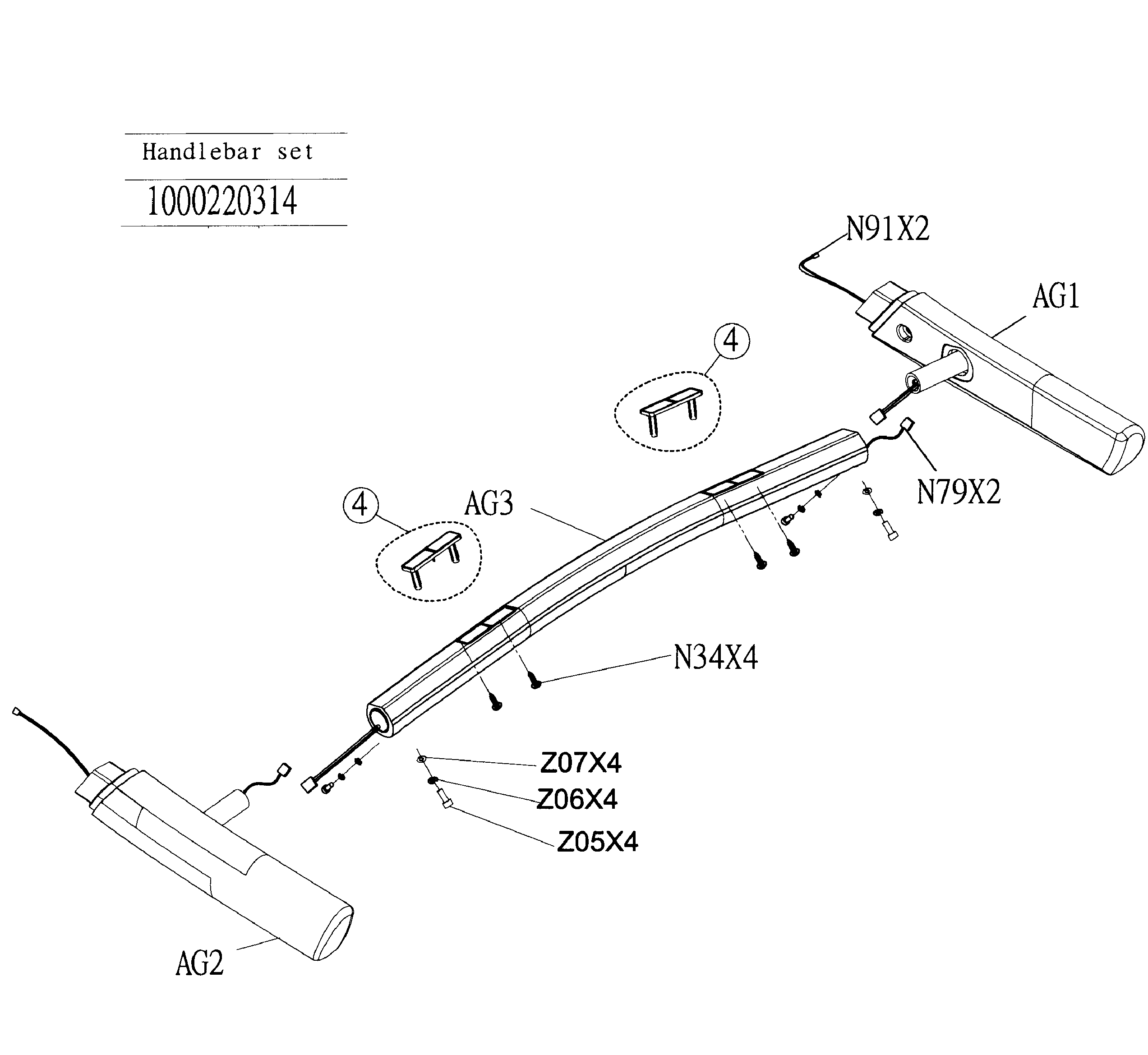 AFG 3.1AT handlbar set diagram