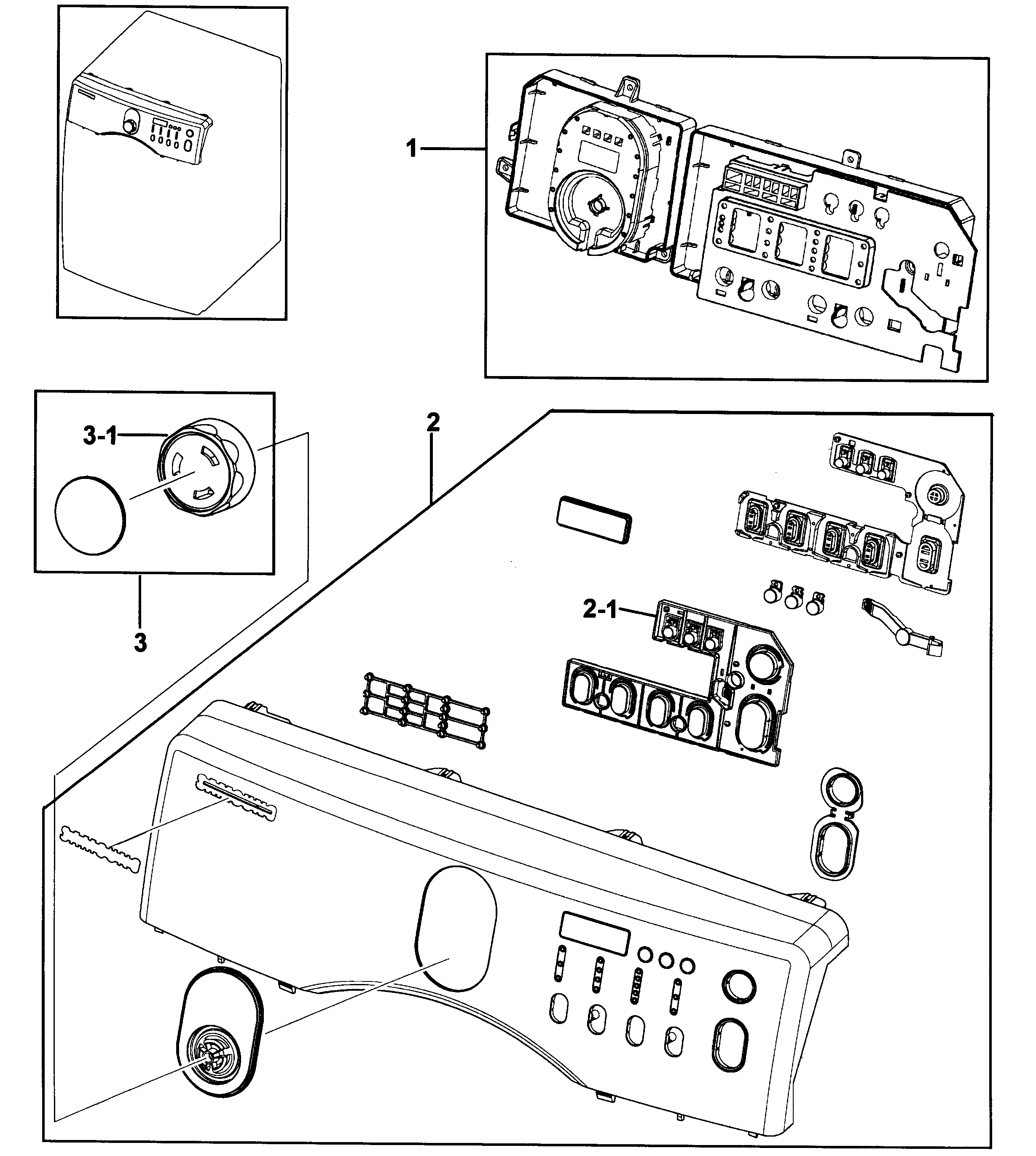 Samsung DV218AEW/XAA-00 control panel diagram