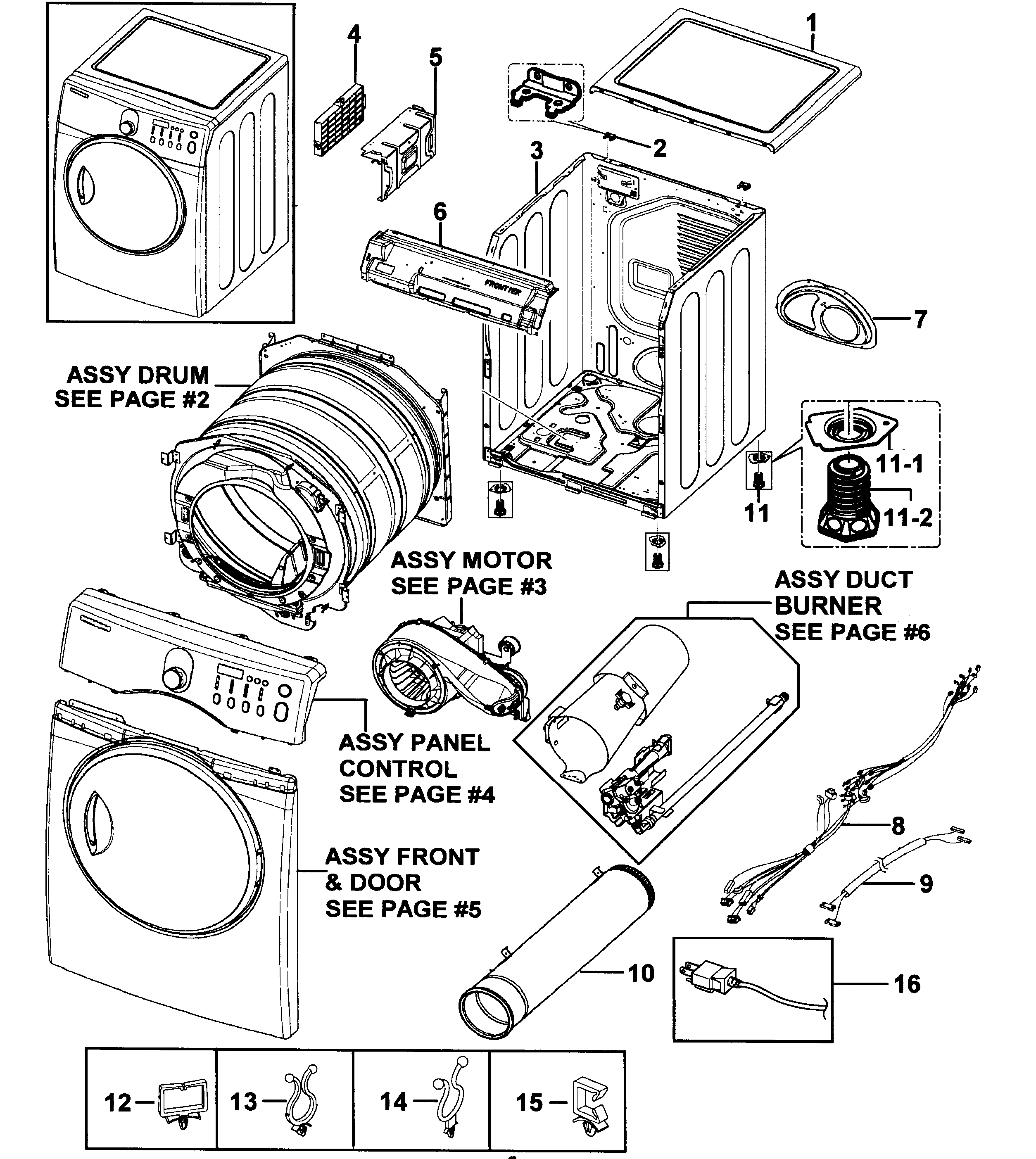 Samsung DV218AGW/XAA-00 main assy diagram