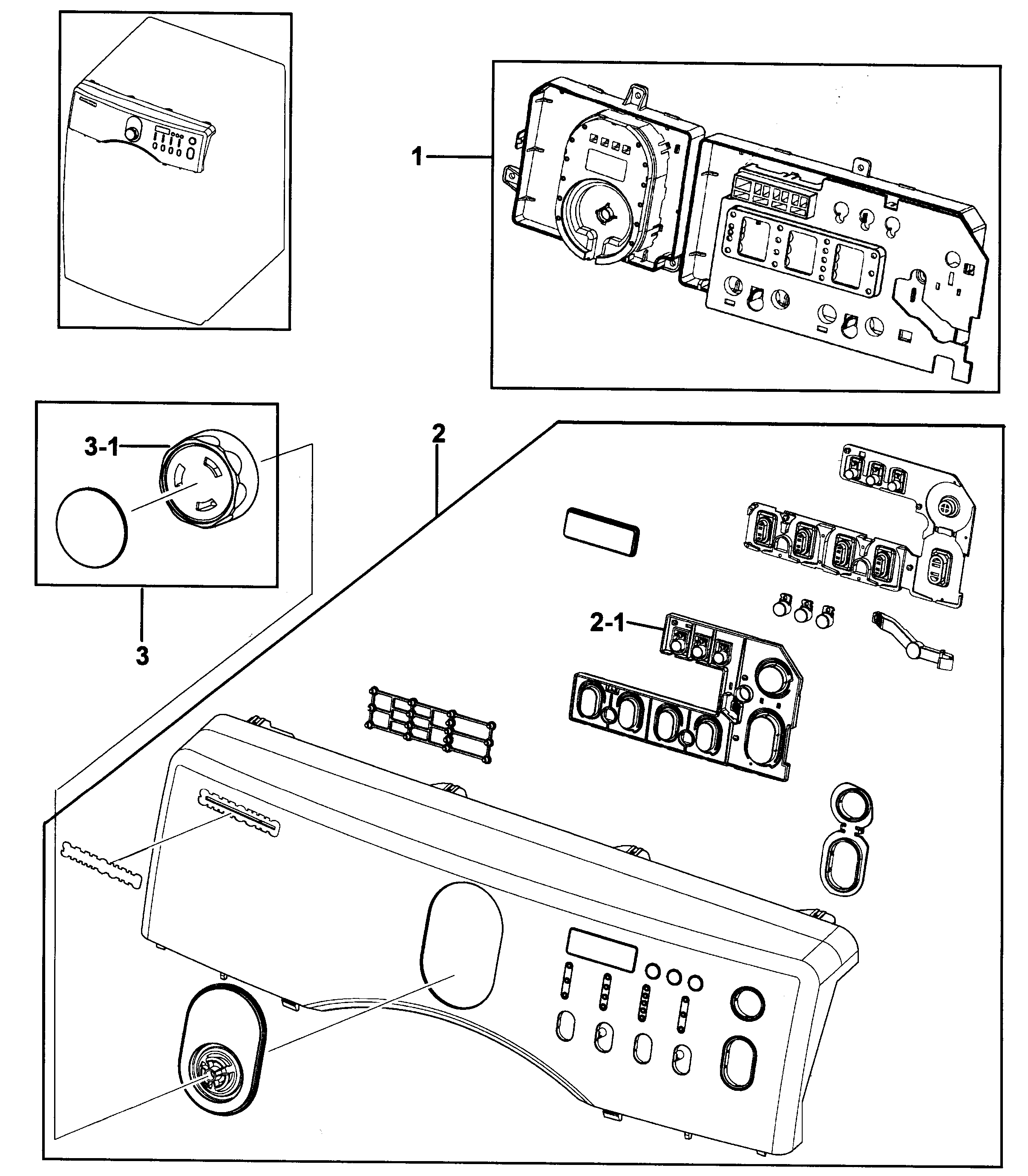 Samsung DV218AGW/XAA-00 control panel diagram