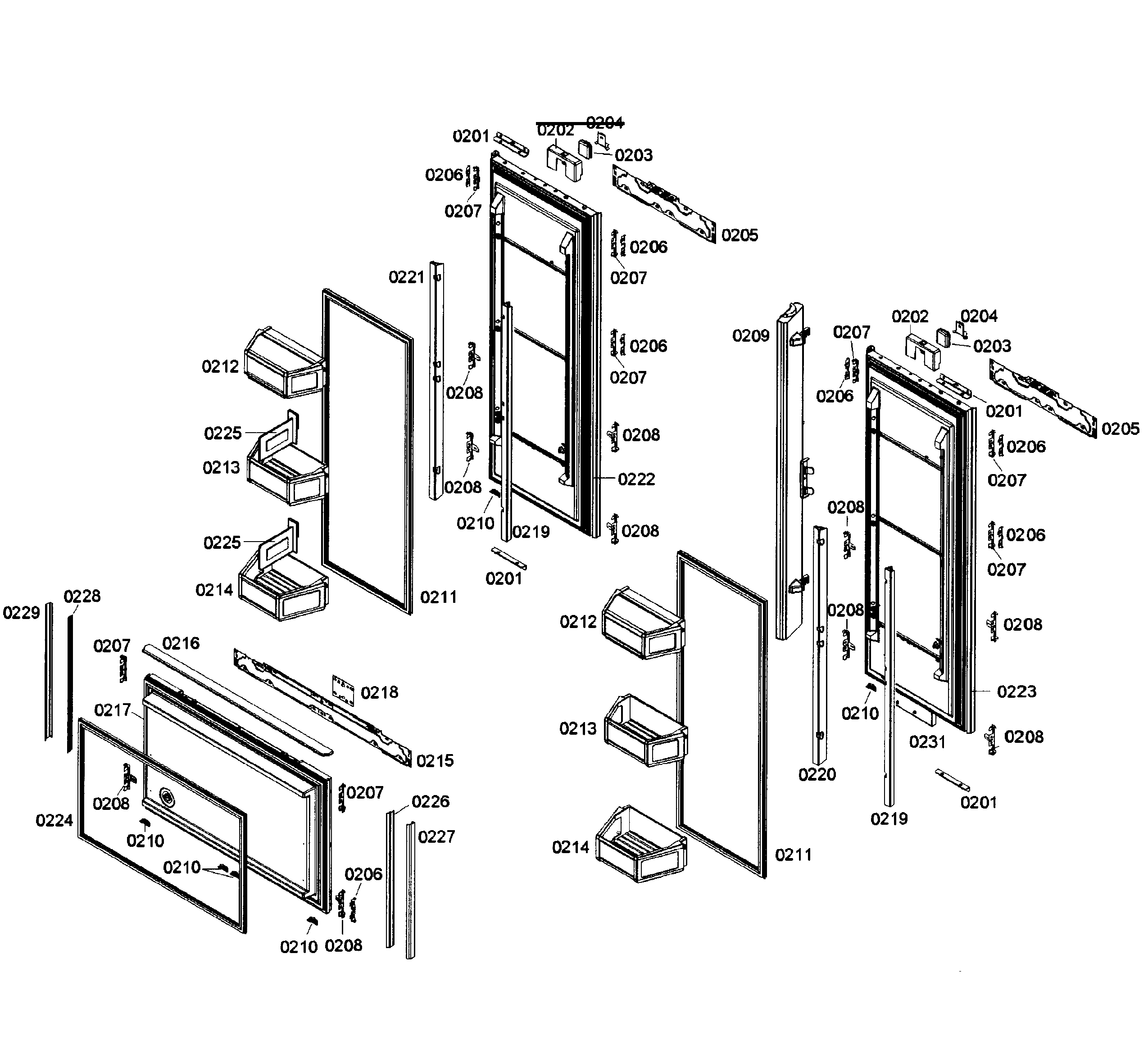 Thermador T36IT71NNP/02 door assy diagram