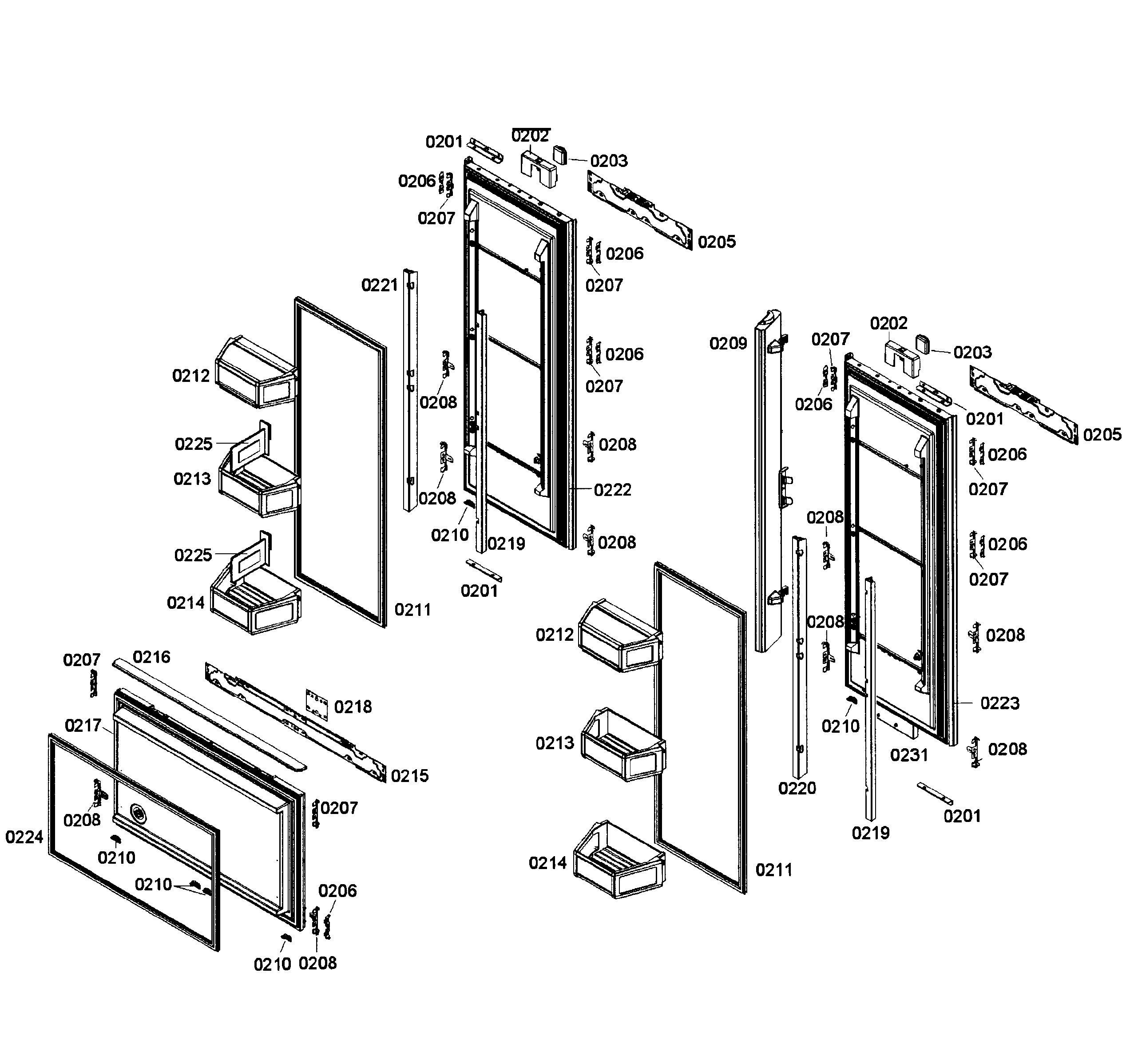 Thermador T36IT71NNP/06 door assy diagram