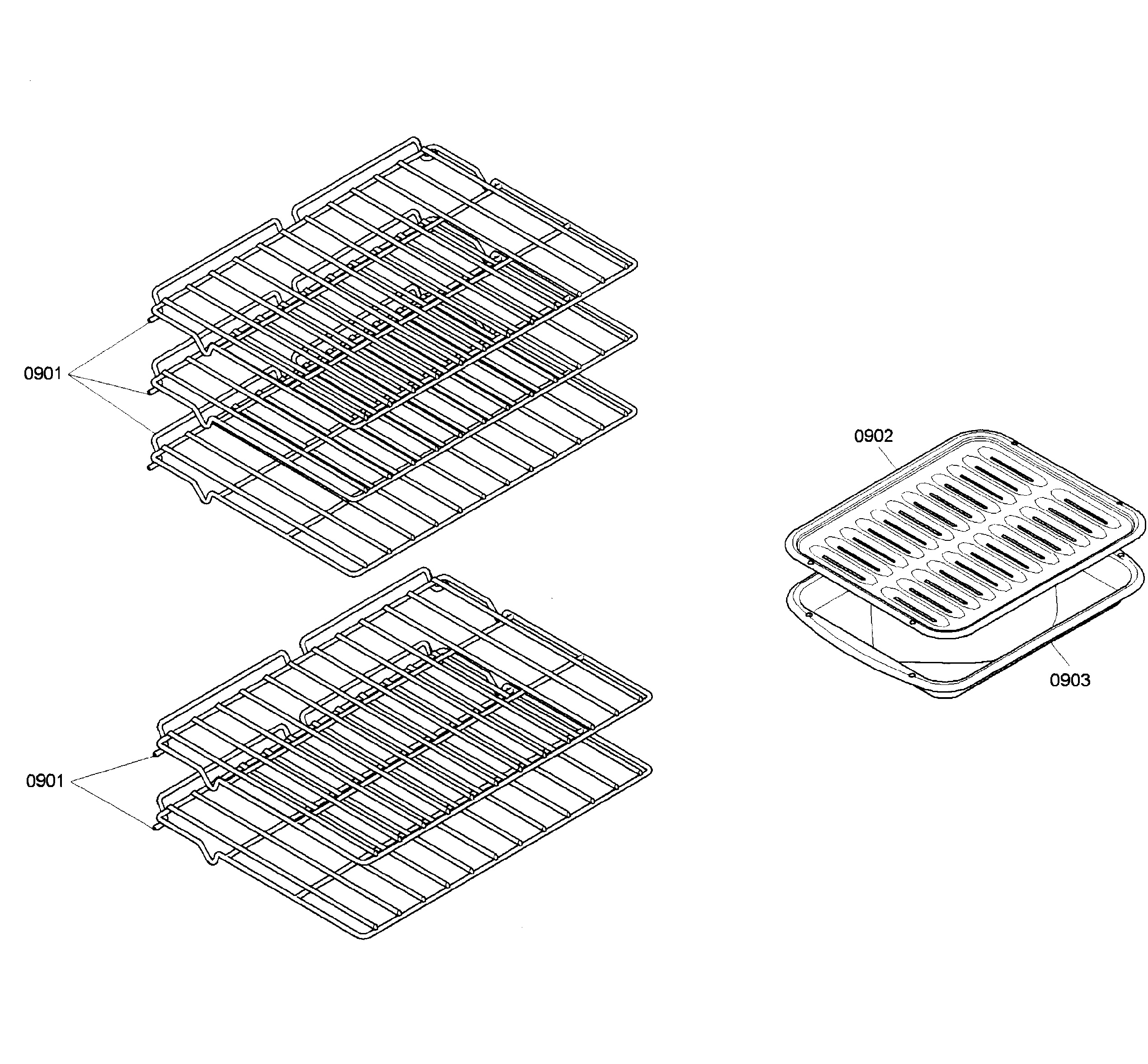 Bosch HBN3550UC/01 shelfs diagram