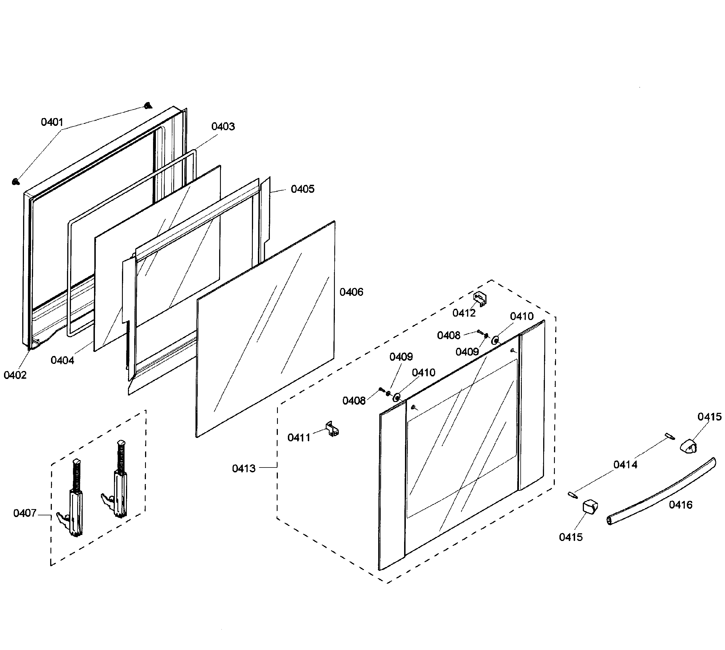 Bosch HBN3550UC/02 door assy diagram