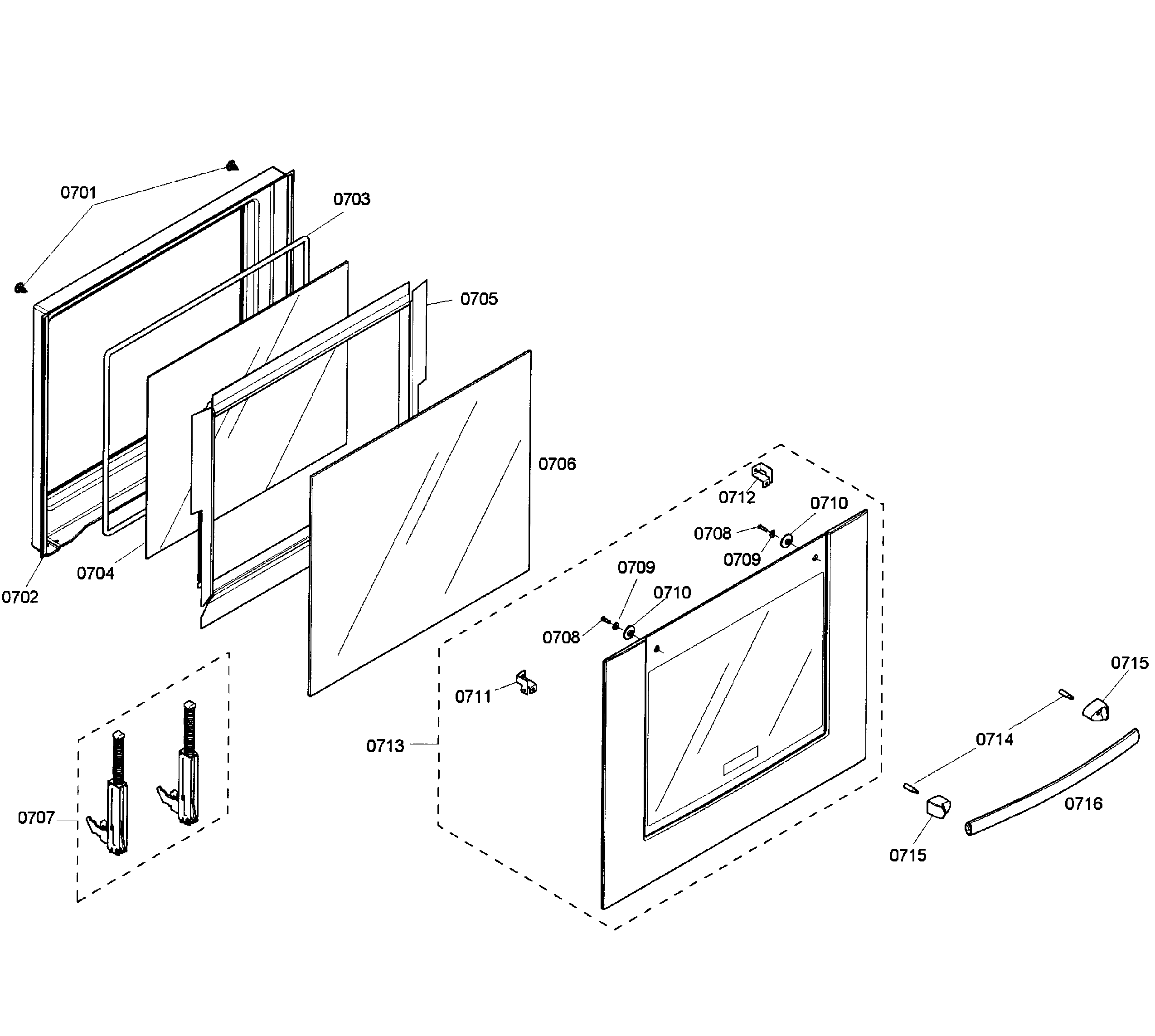 Bosch HBN3550UC/02 door assy diagram