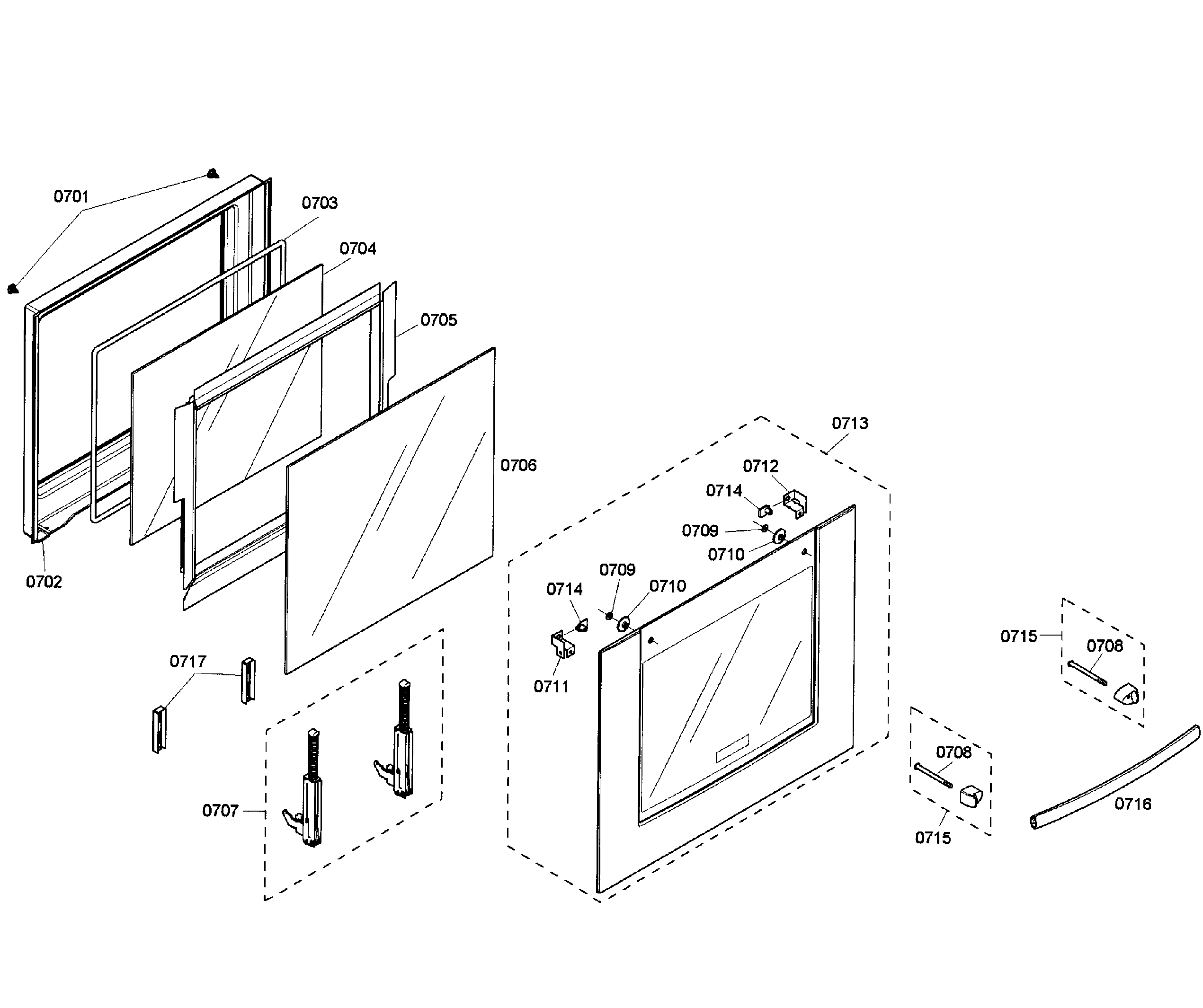 Bosch HBN3550UC/04 door assy diagram