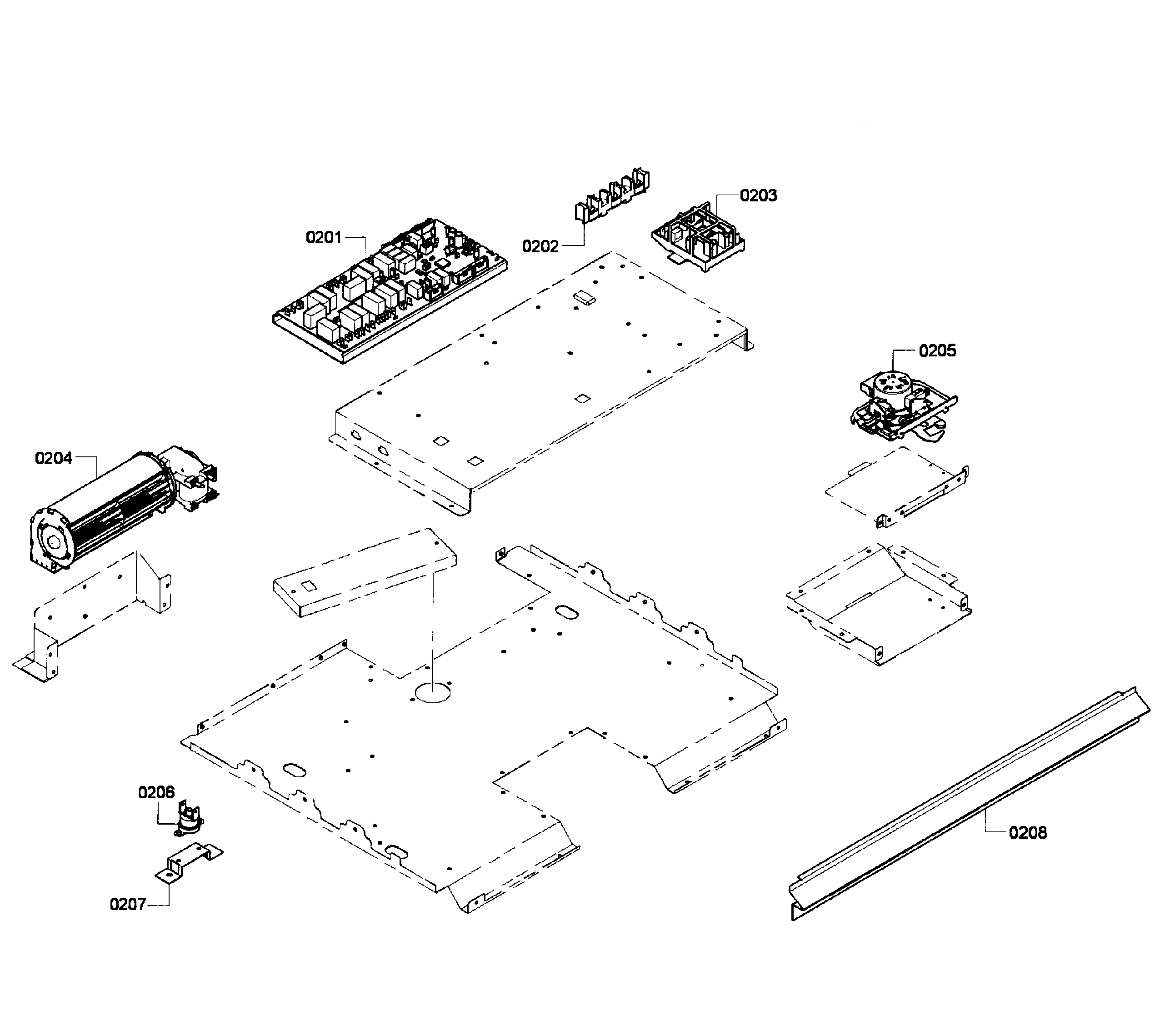 Bosch HBN3550UC/05 pcb's assy diagram