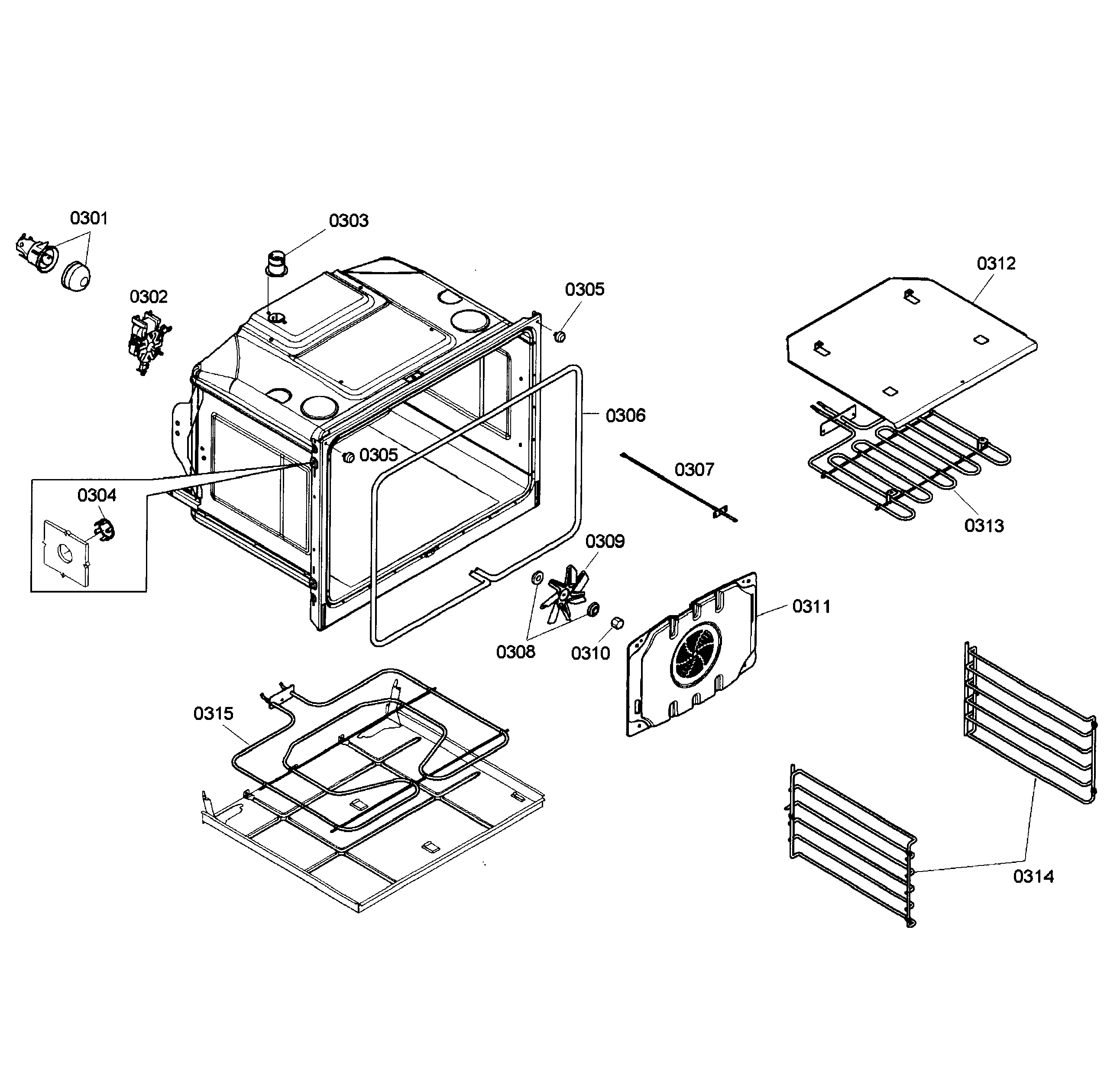 Bosch HBN3550UC/05 conv oven diagram