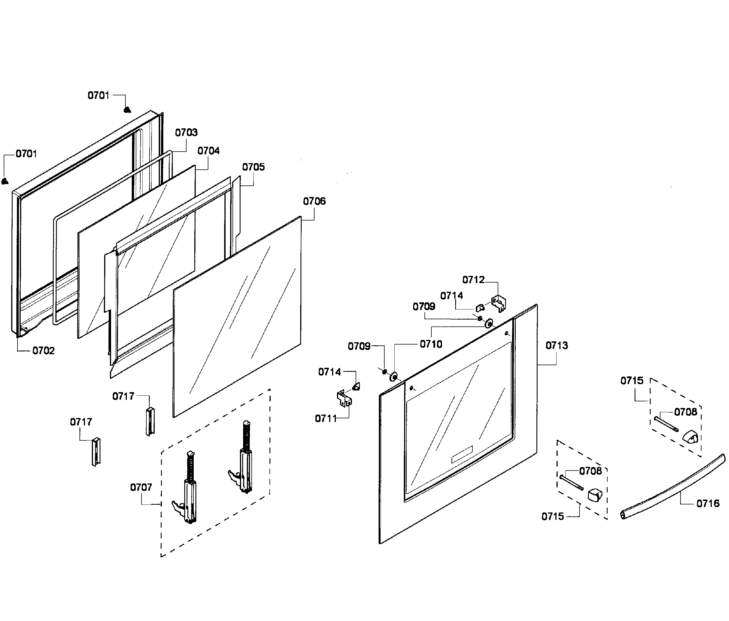 Bosch HBN3550UC/06 door assy diagram