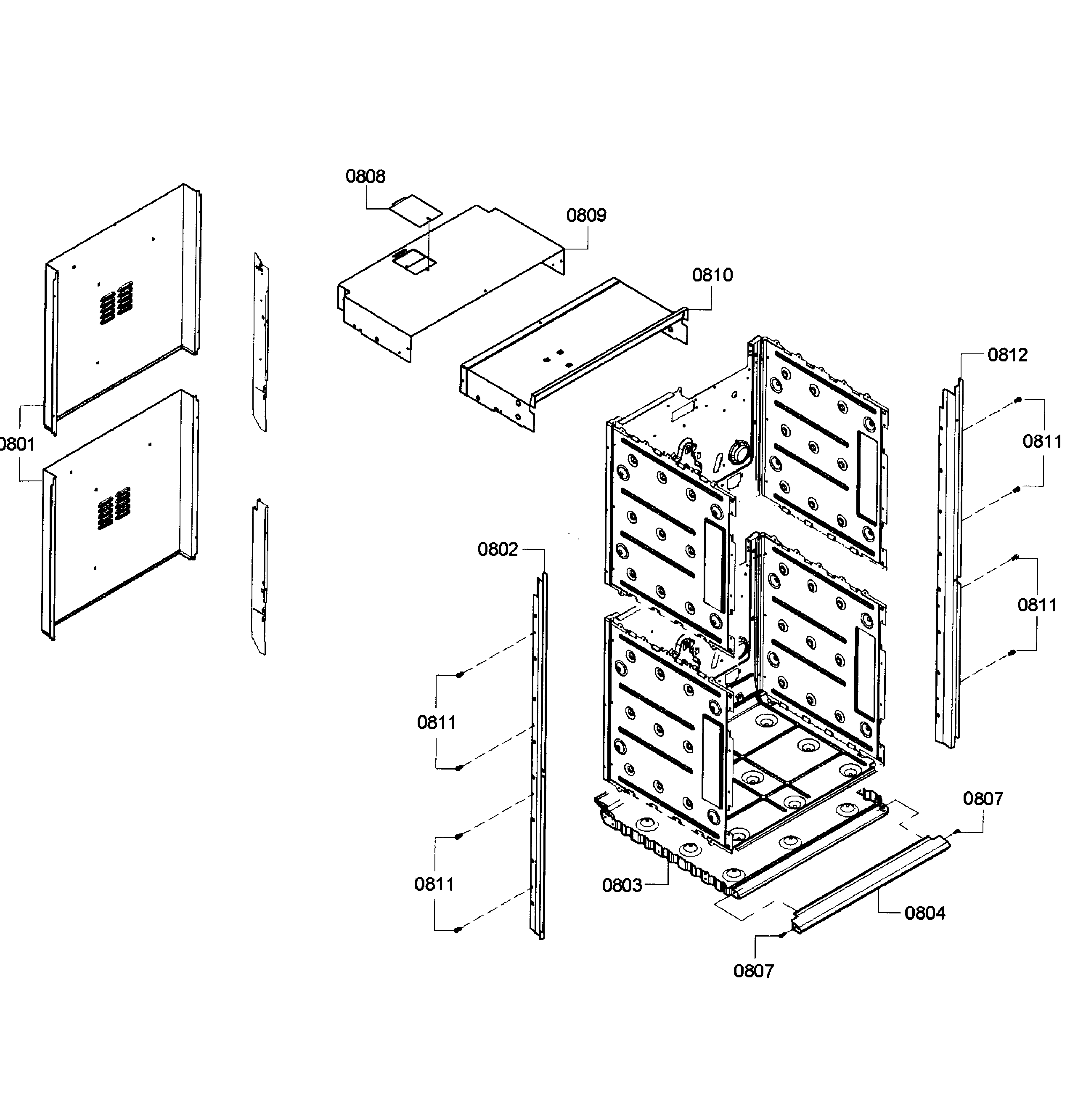 Bosch HBN3550UC/08 cabinet diagram