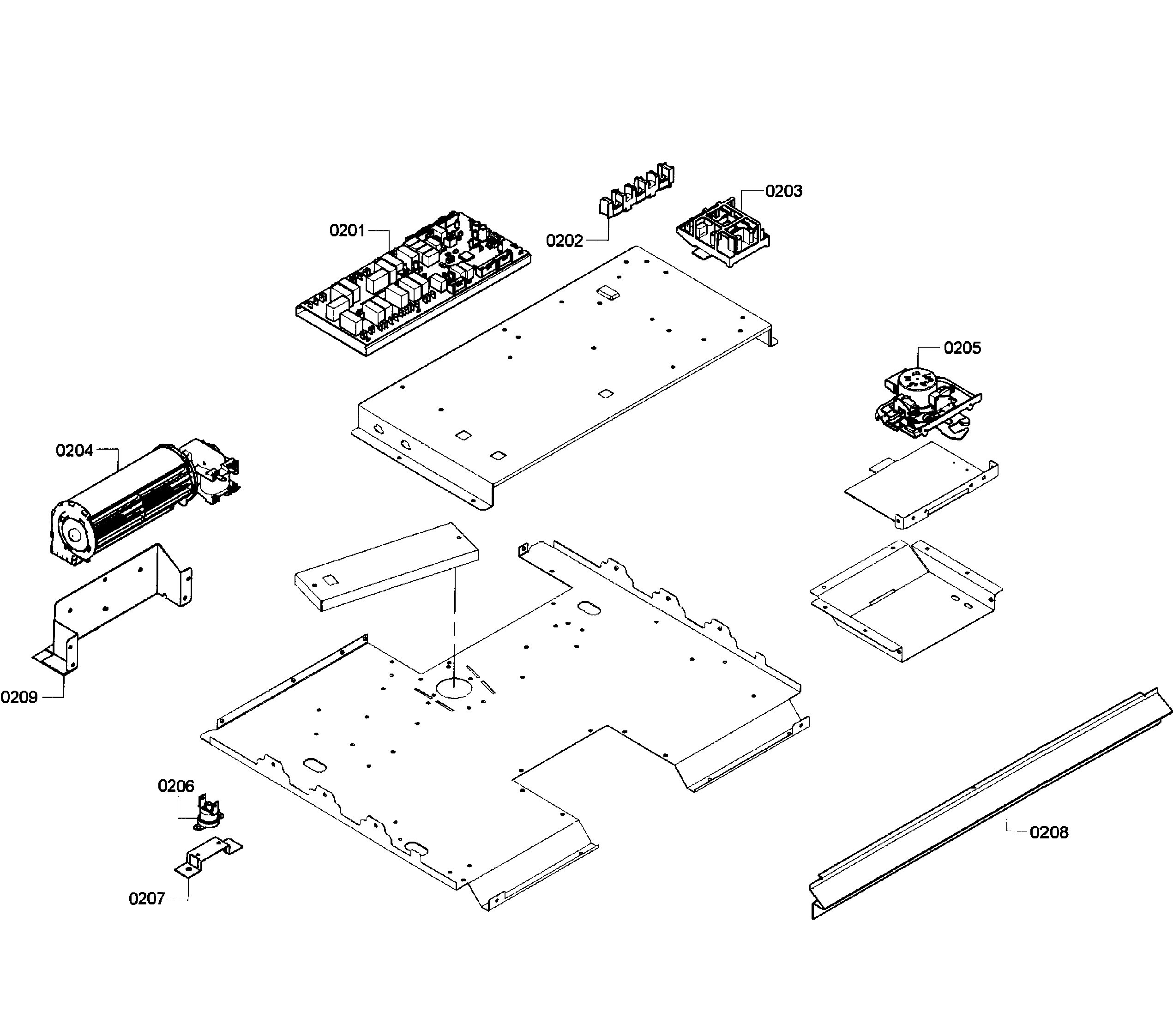 Bosch HBN3550UC/09 pcb's assy diagram