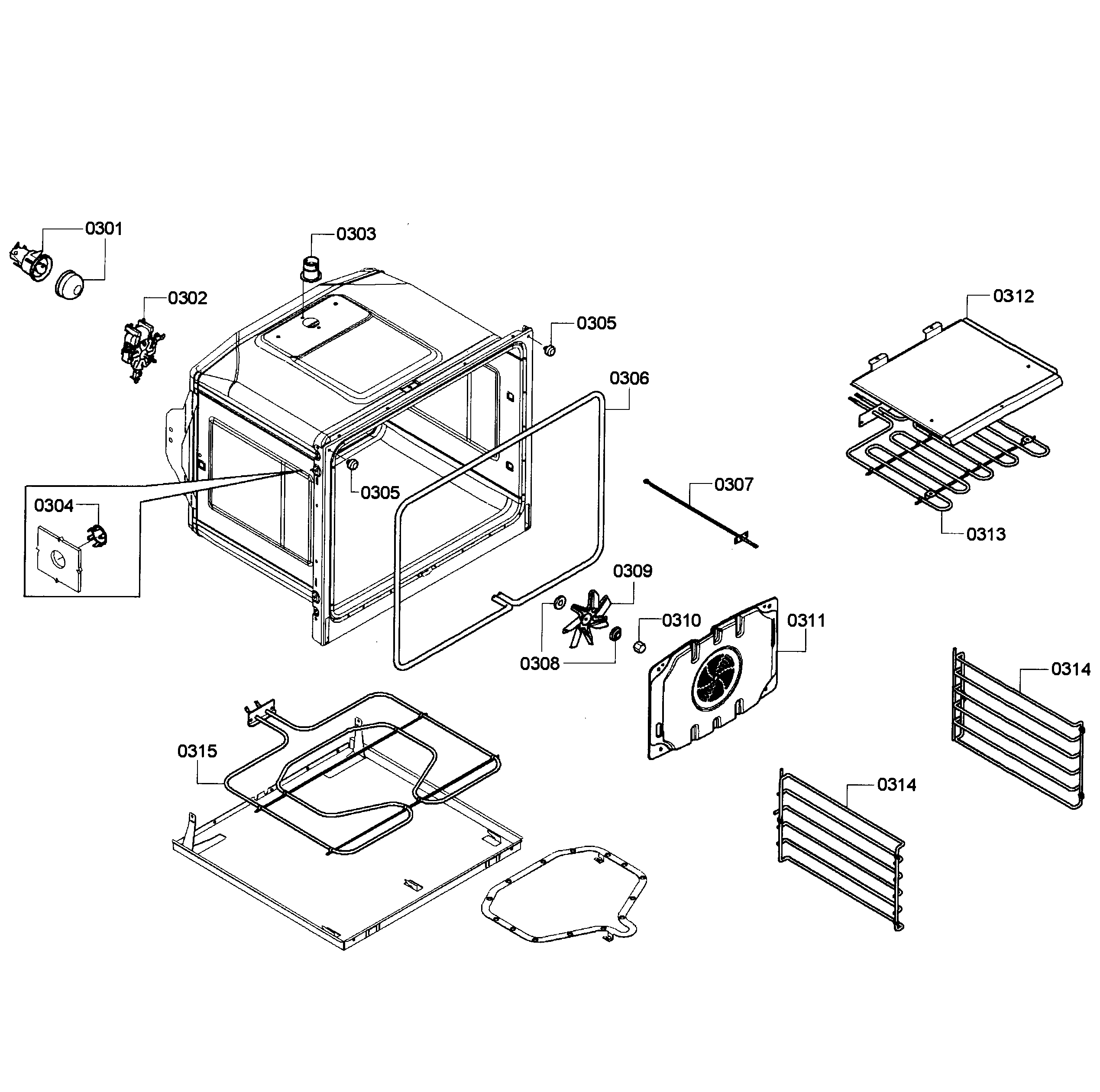 Bosch HBN3550UC/09 conv oven diagram