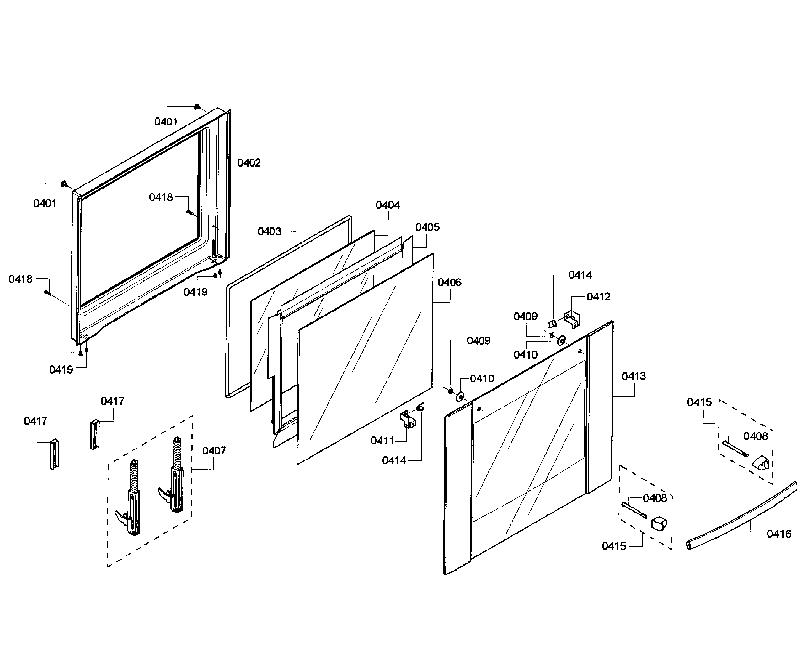Bosch HBN3550UC/09 door assy diagram