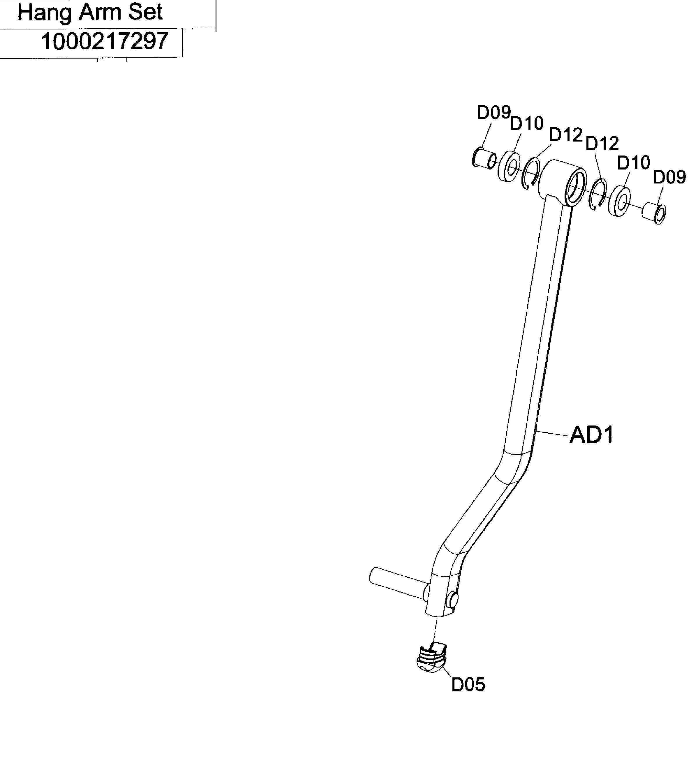 AFG 18.1AXT hang arm diagram