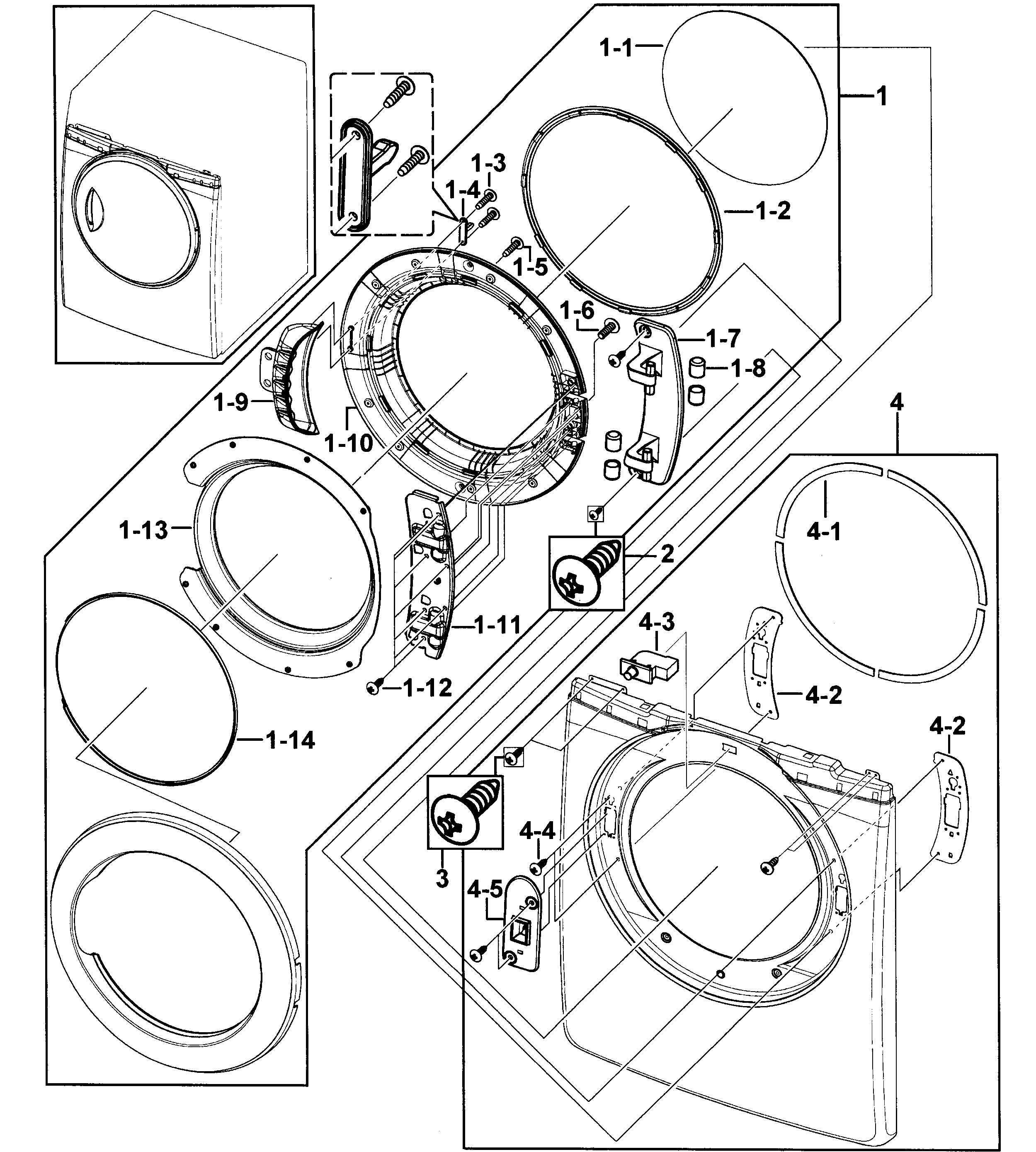 Kenmore 40289032012 front assy diagram