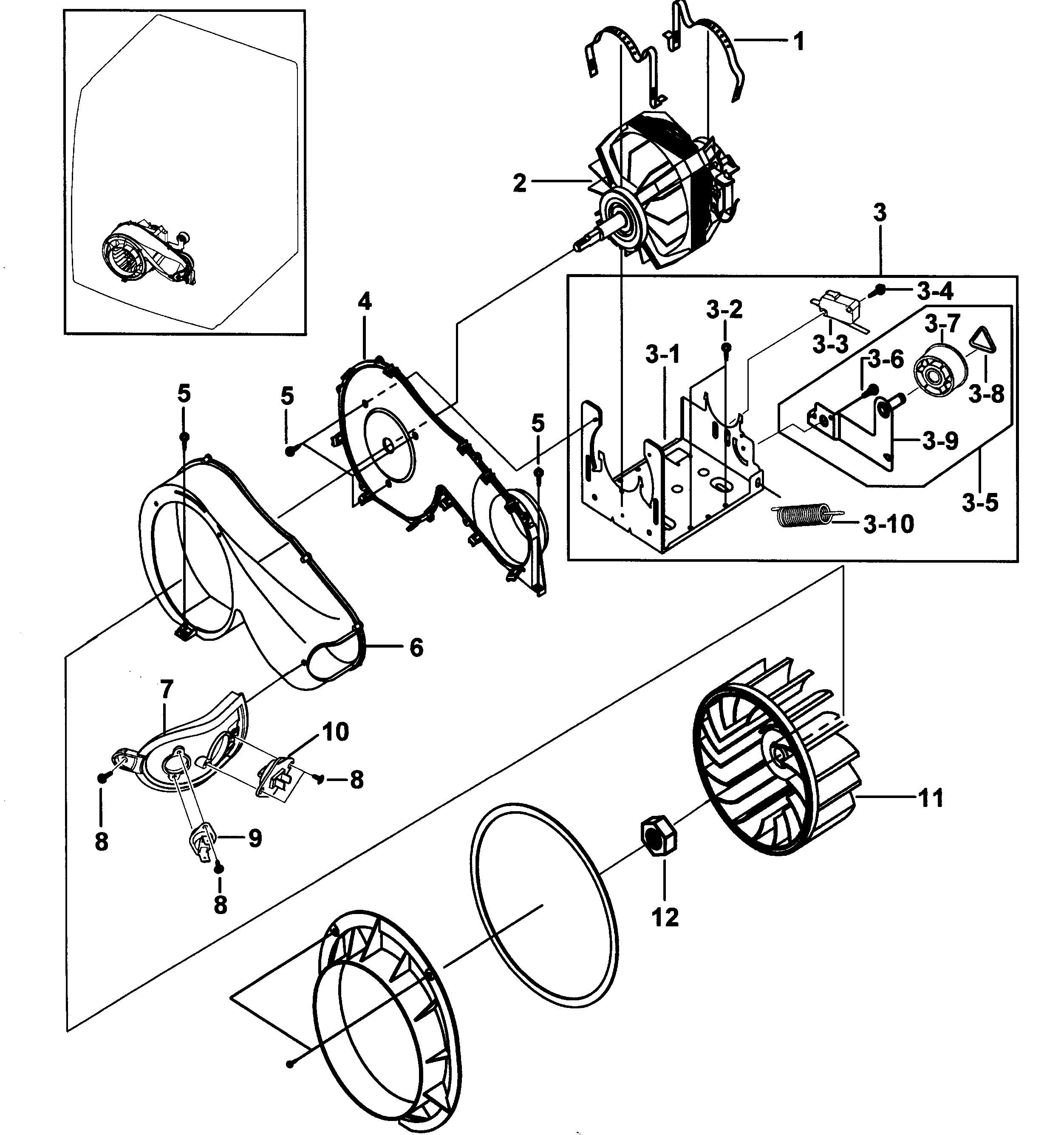 Samsung DV317AGS/XAA-00 motor assy diagram