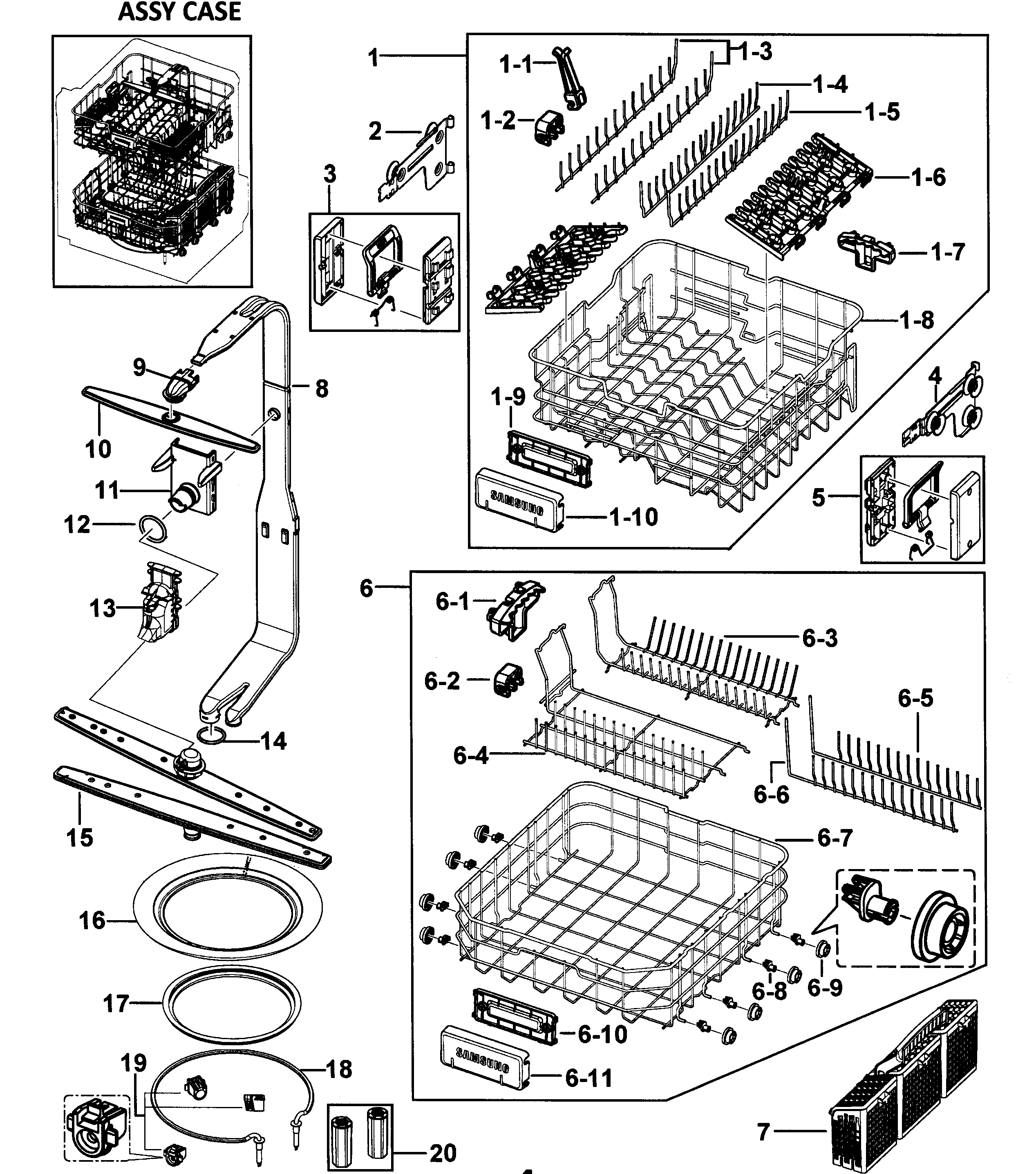 Samsung DMR78AHS/XAA-00 case assy diagram