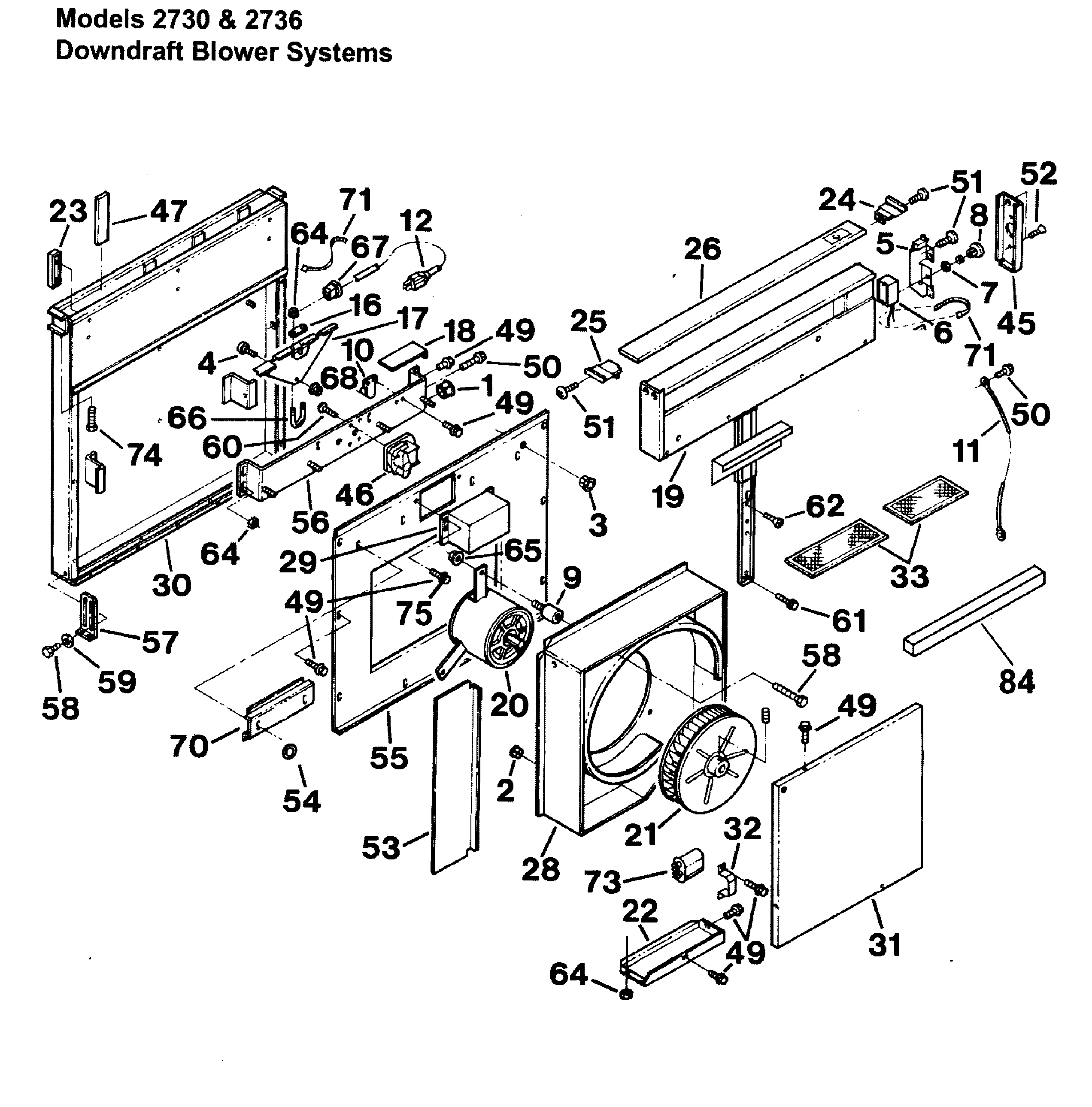 Broan 2730 range hood diagram