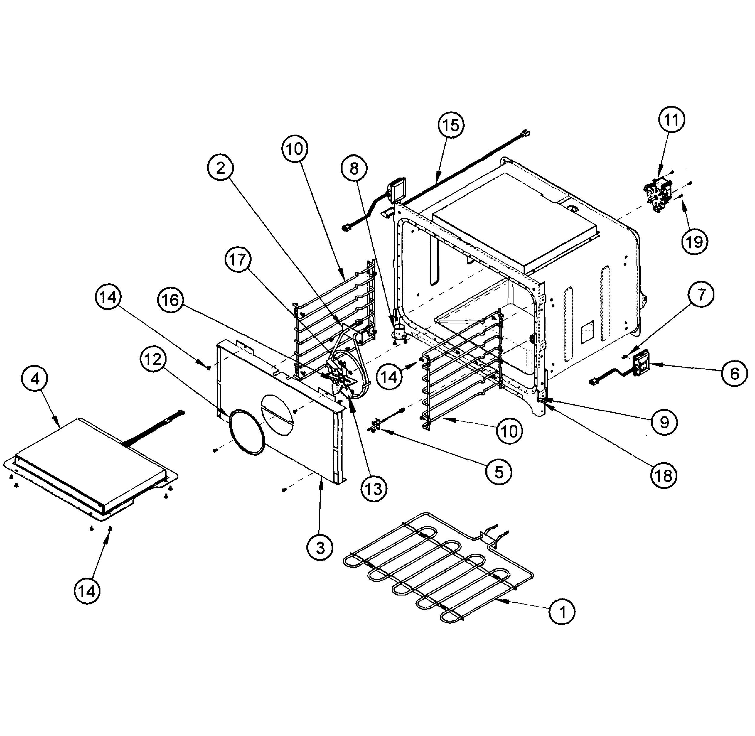 Dacor ROV130B oven cell diagram