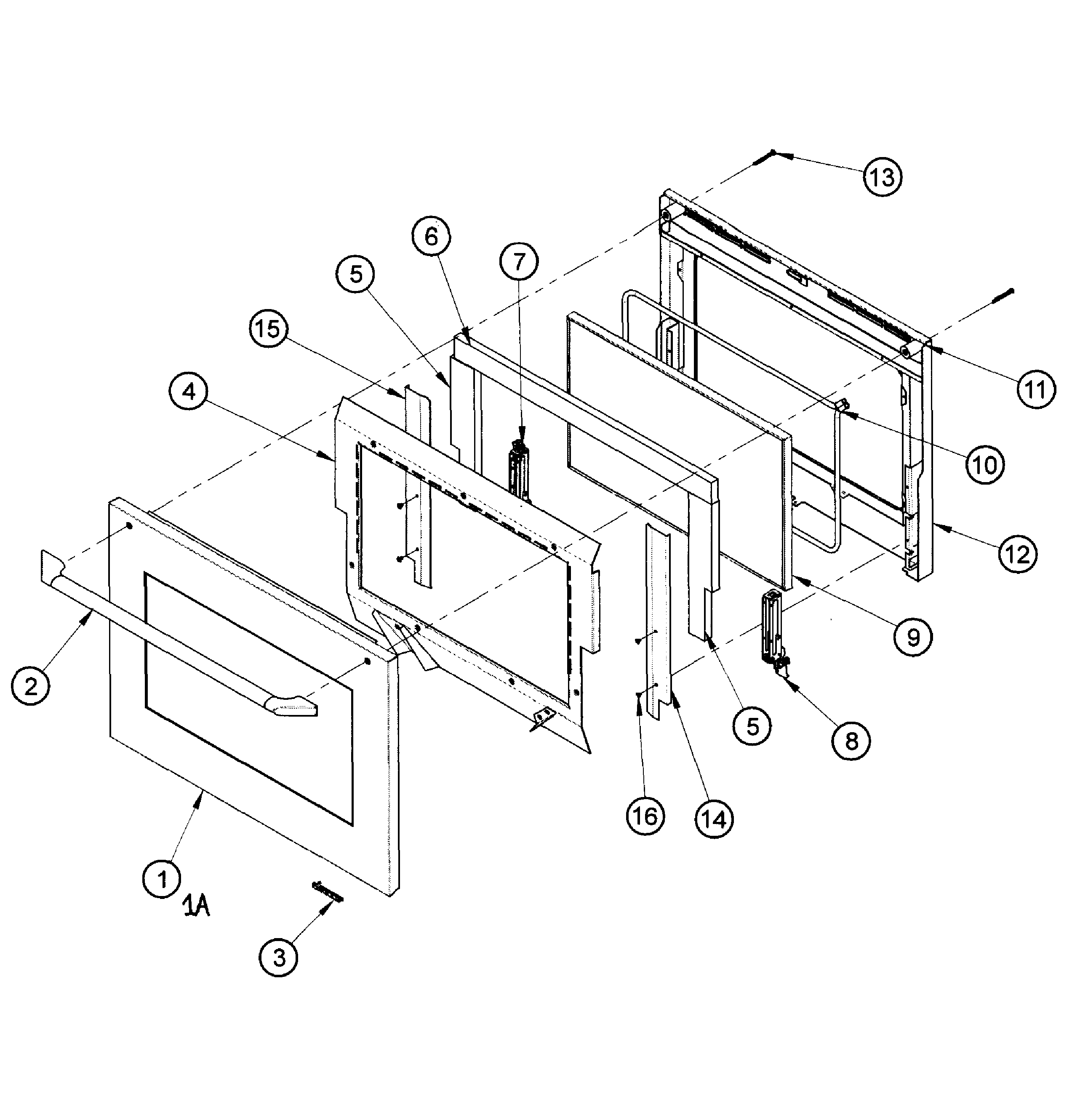 Dacor RO230S door assy diagram