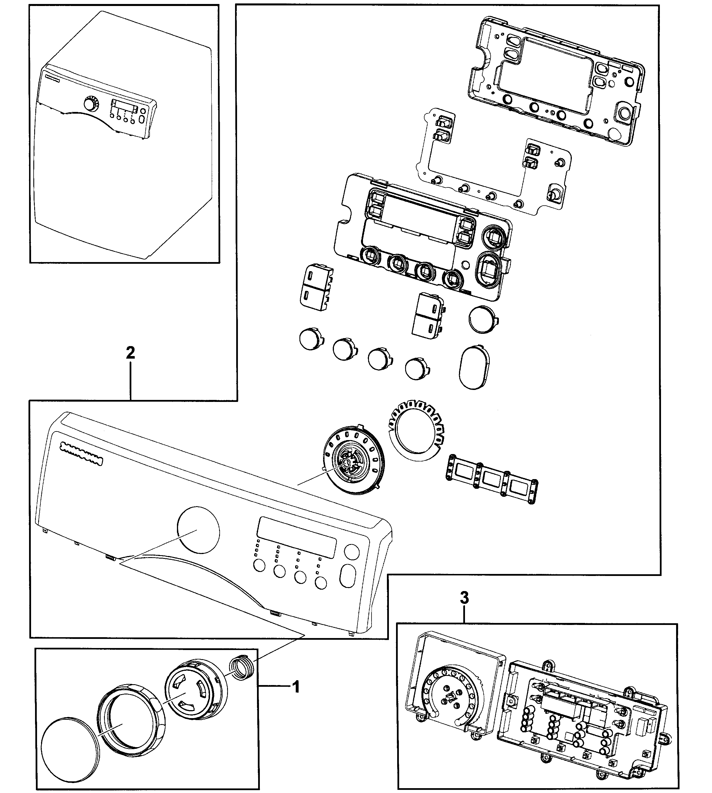 Samsung DV331AER/XAA-00 control panel diagram