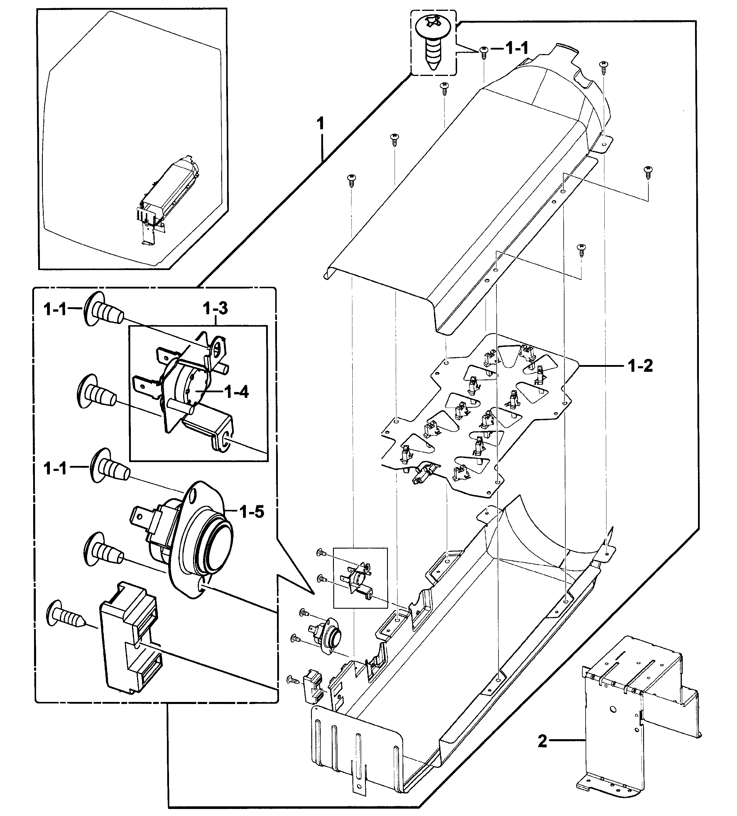 Samsung DV331AER/XAA-00 heater assy diagram