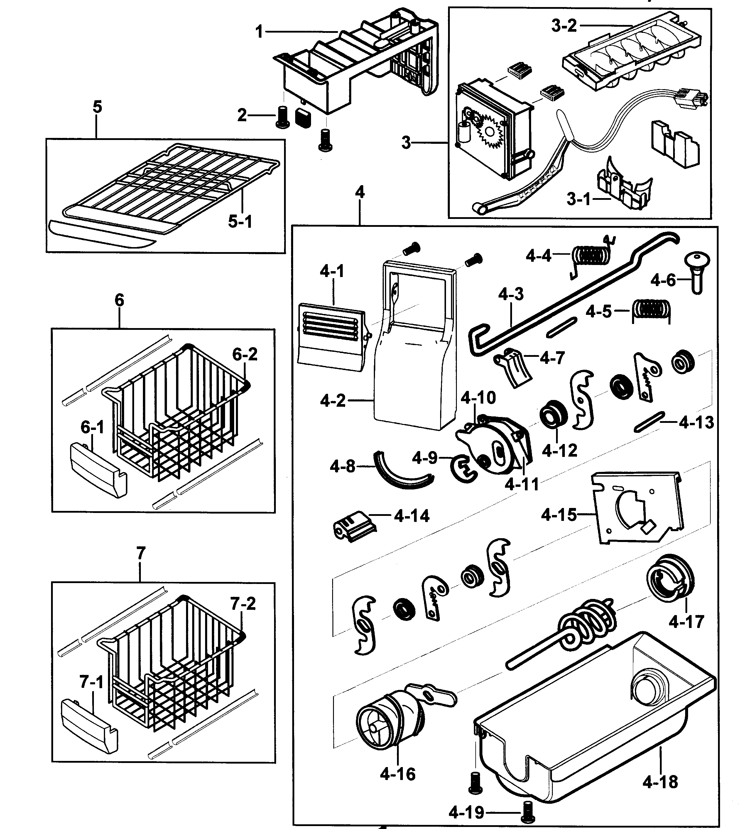 Samsung RS2556BB/XAA-00 freezer 1 diagram